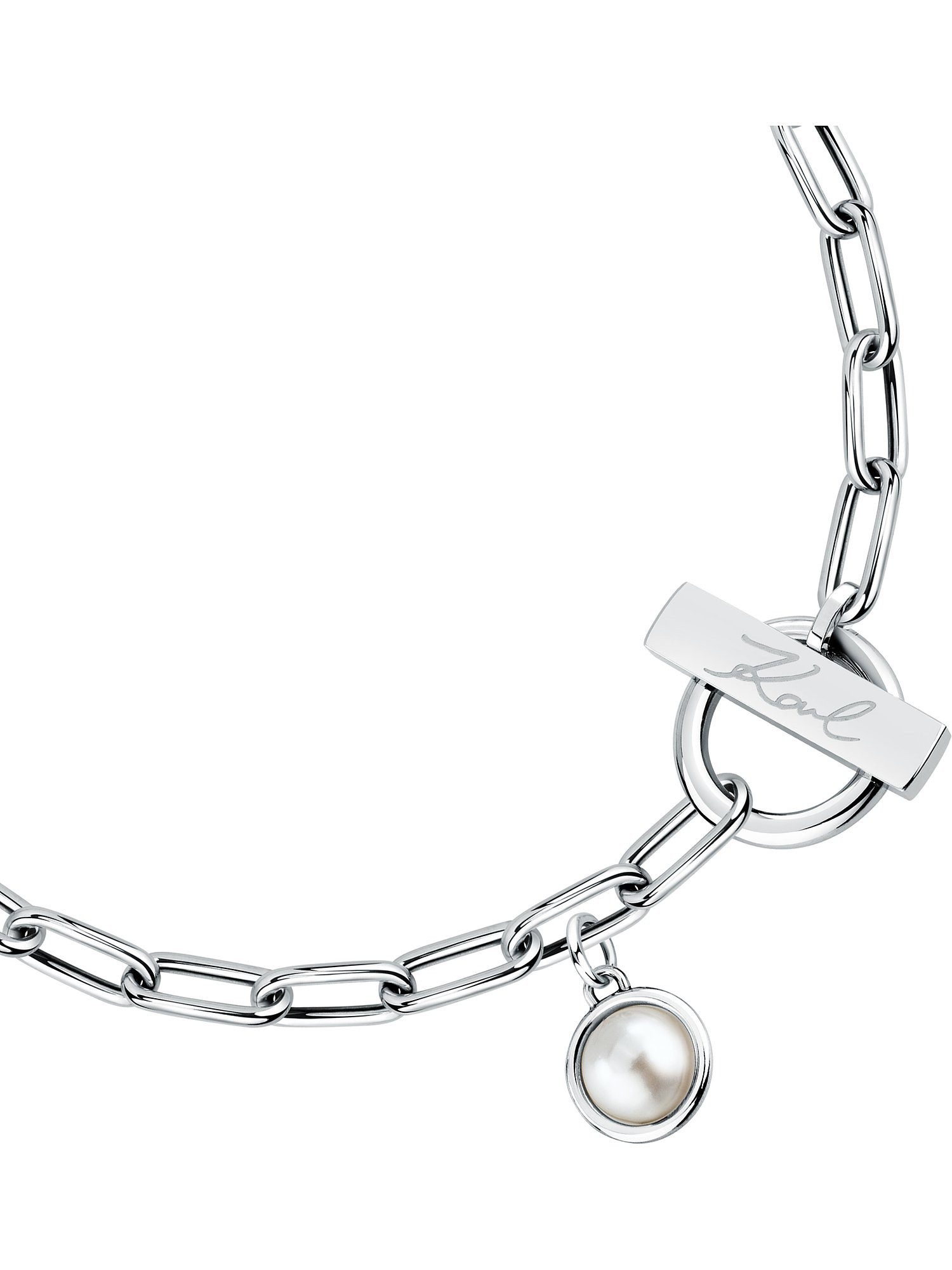 KARL LAGERFELD Armband Karl Lagerfeld Damen-Armband Edelstahl Kunstperle, Pearl