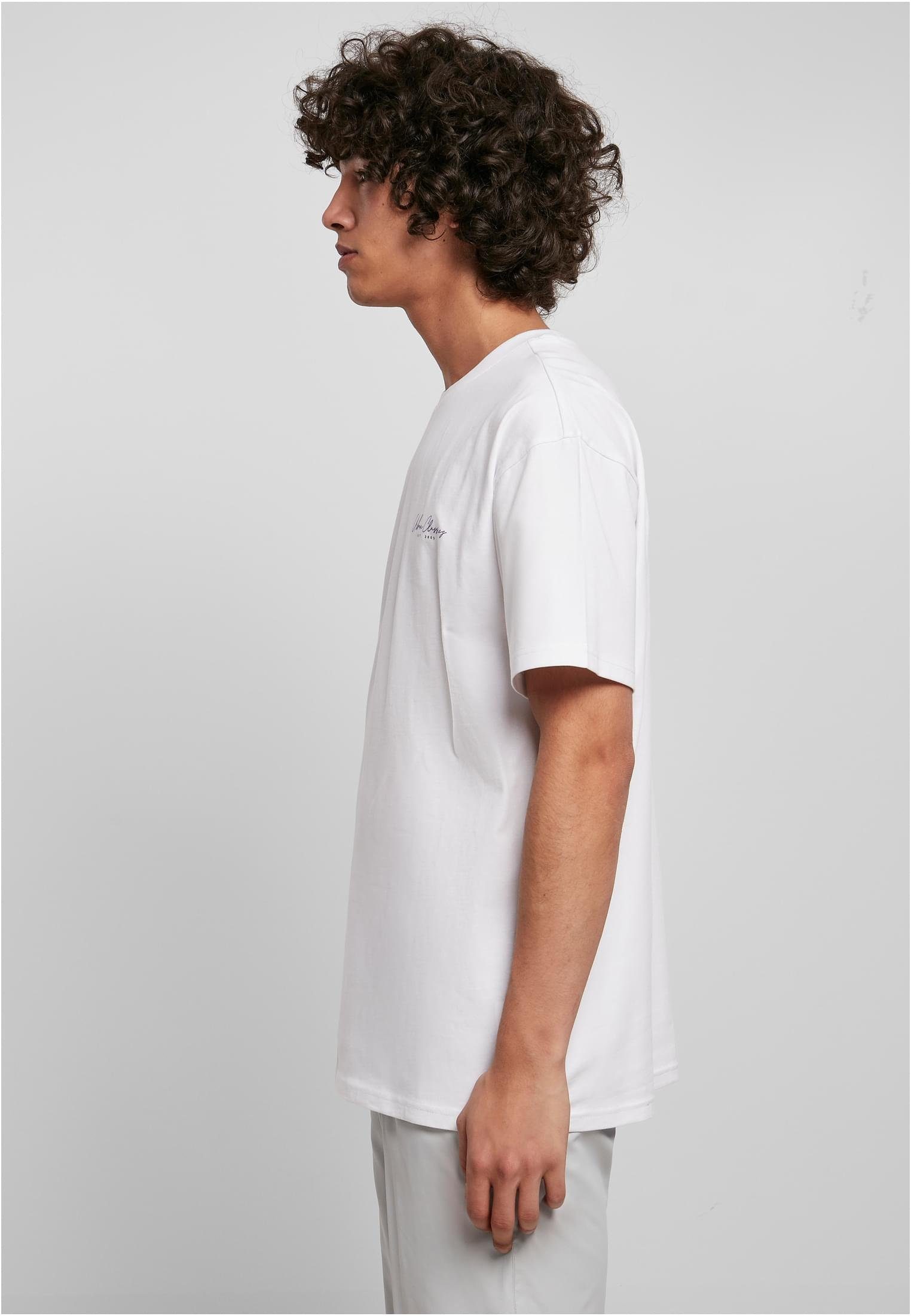 URBAN CLASSICS (1-tlg) white Scribt Kurzarmshirt Small Logo Tee Herren