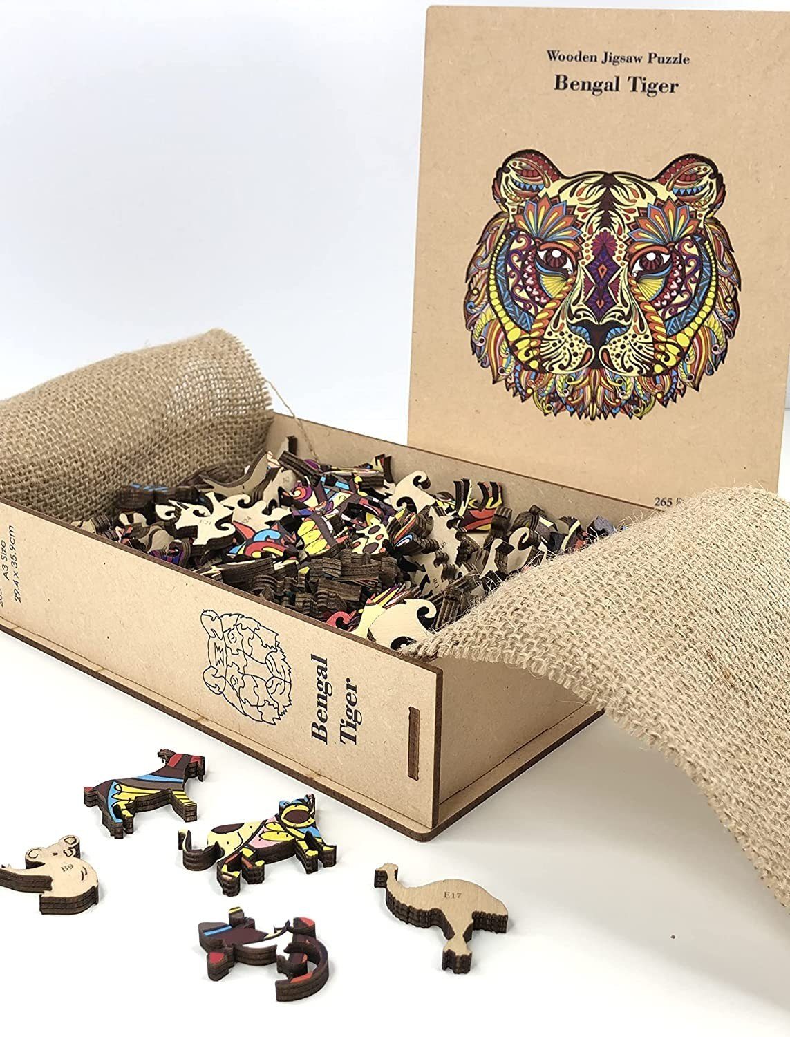 CRAFT Buddy Spiel Craft Buddy PUZZWD-01 - Wooden Jigsaw Puzzle, Bengal Tiger, Holzpuz...