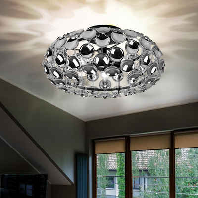 etc-shop LED Deckenleuchte, Leuchtmittel inklusive, Warmweiß, Deckenleuchte Wohnzimmer Chrom Kugellampe Innen,-