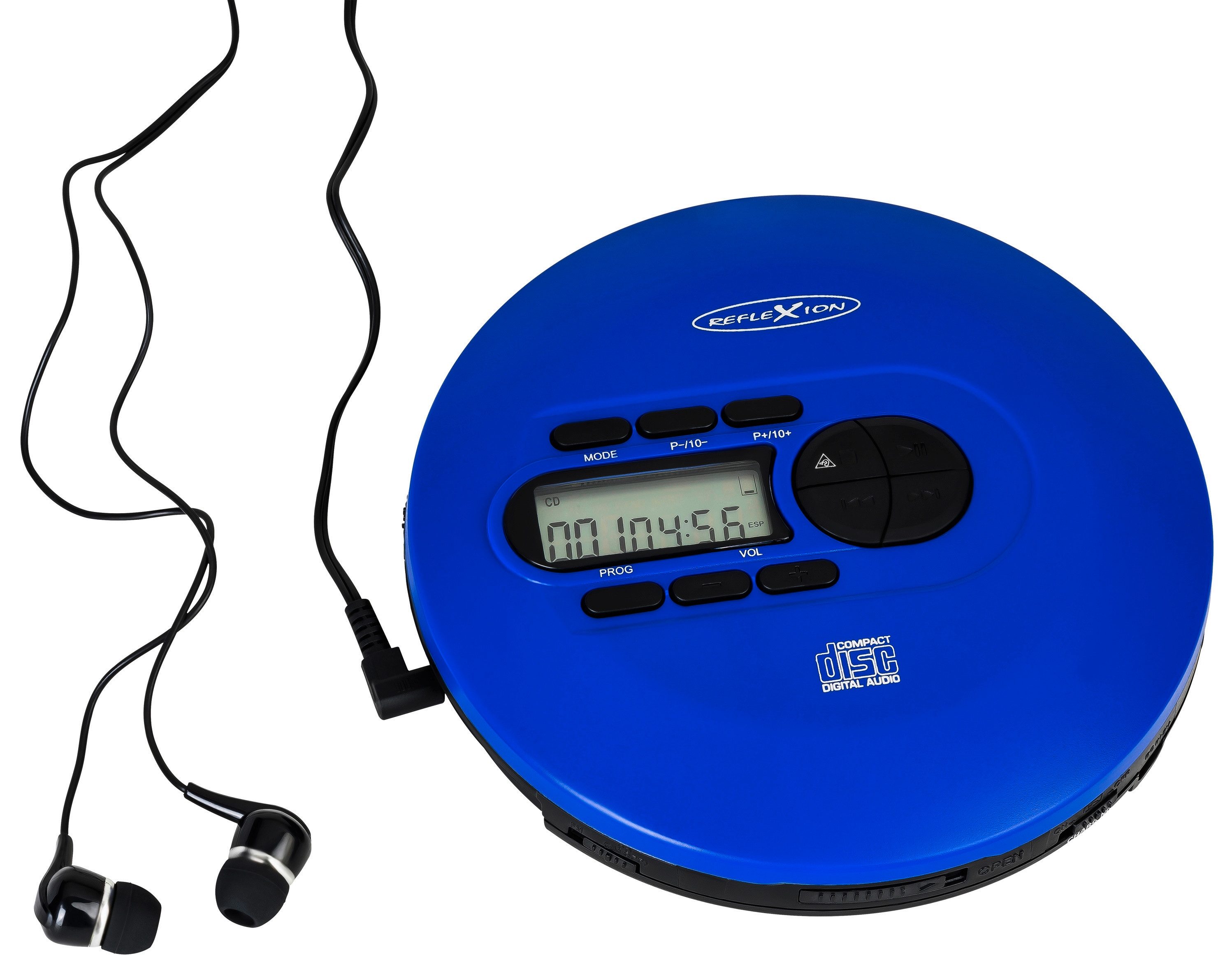 Reflexion PCD520MF Hochwertiger Discman für ein unverwechselbares Hörerlebnis tragbarer CD-Player (PPL-UKW Radio, Antishock-System, Hörbuchfunktion, inkl. Ohrhörer)