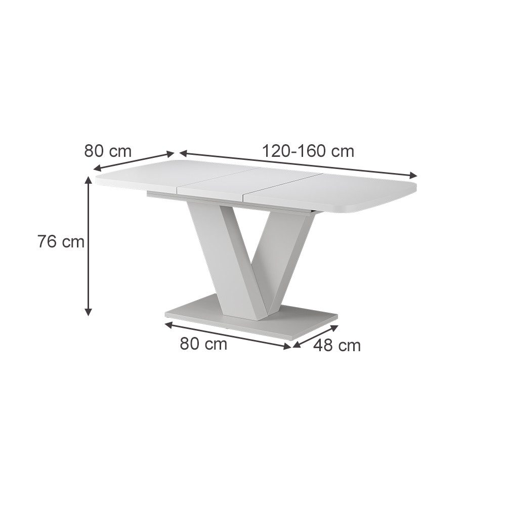 Vicco Esstisch Fenaro, Weiß/Weiß/Weiß, 120 x 80 cm ausziehbar günstig online kaufen