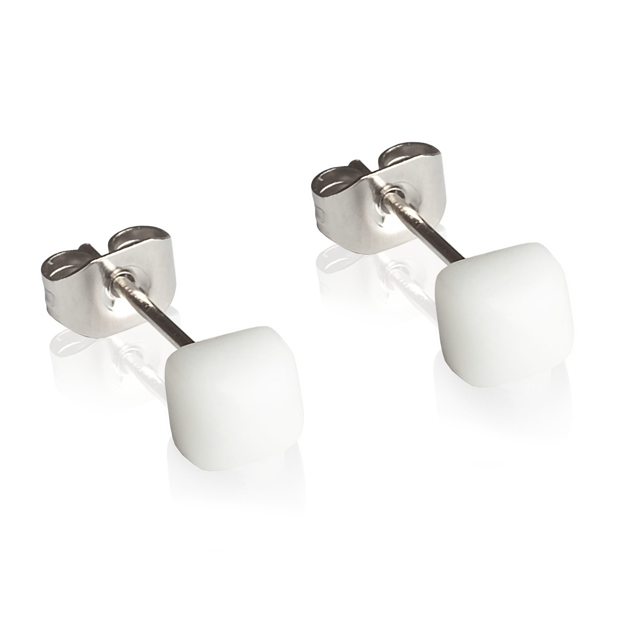 ALEXASCHA Paar Ohrstecker Minimalistische Stecker für jeden Tag • hypoallergener Glasschmuck
