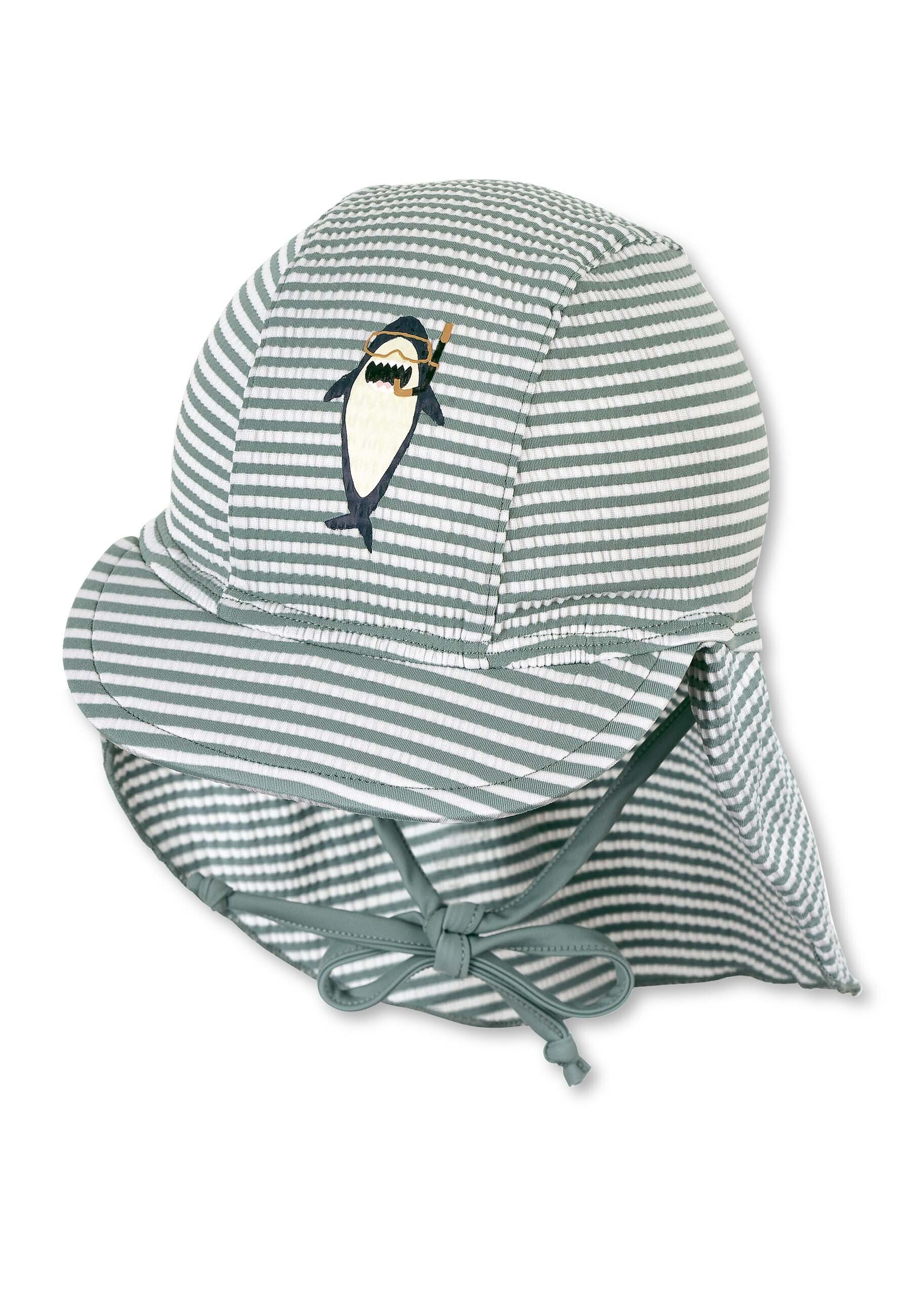Sterntaler Bademütze Mit Nackenschutz & UV 50+ – Hai-Muster – Für Baby & Kinder Am Strand & Schwimmbad