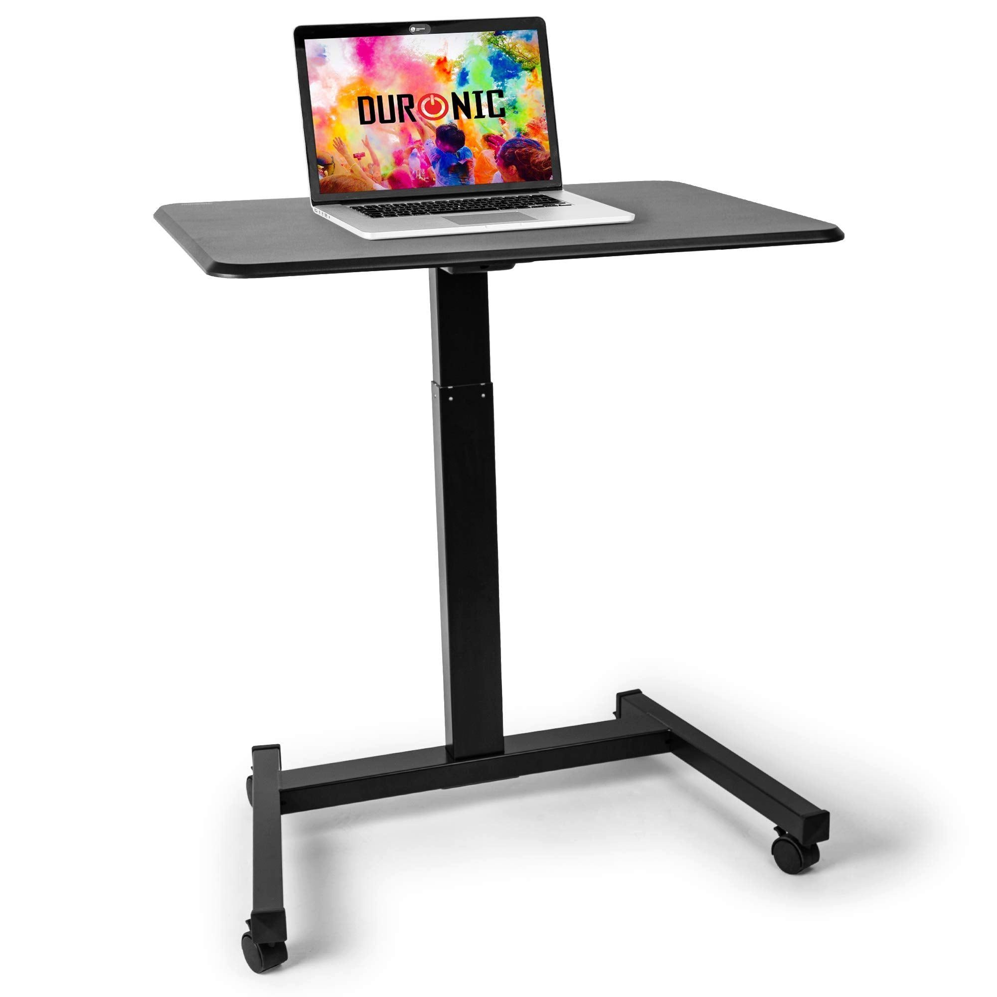 Duronic Laptoptisch, WPS47 Arbeitstisch, Laptoptisch 80 x 50 cm bis 30 kg,  Computertisch mit Rollen, Höhenverstellbarer Projektortisch für Beamer,  Sitz-Stehtisch Schreibtisch Rolltisch Beistelltisch Sofatisch