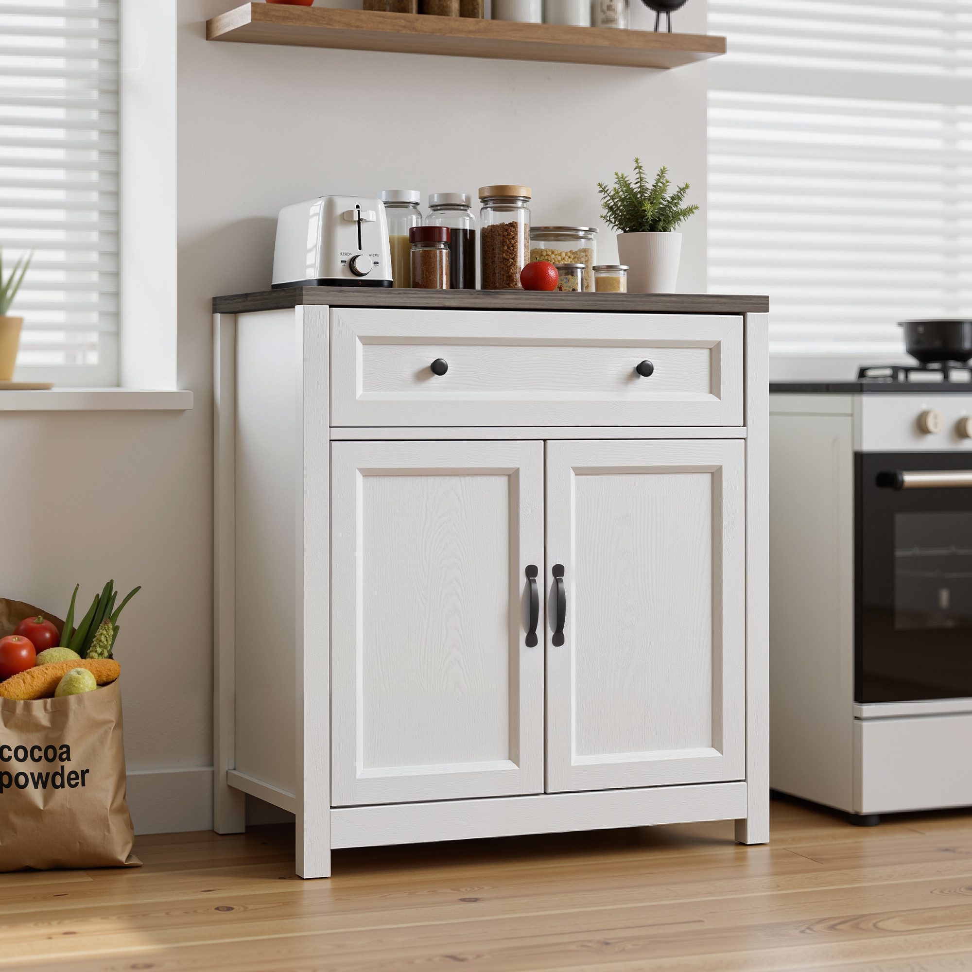 Bealife Sideboard Küchenschrank mit Arbeitsplatten,mit 2 Schubladen 2 Türen günstig online kaufen