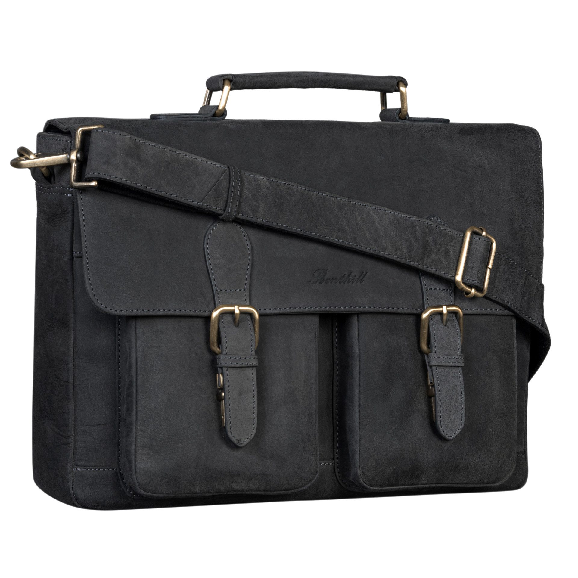 Benthill Aktentasche Echt Leder Laptoptasche Notebooktasche Umhängetasche A günstig online kaufen