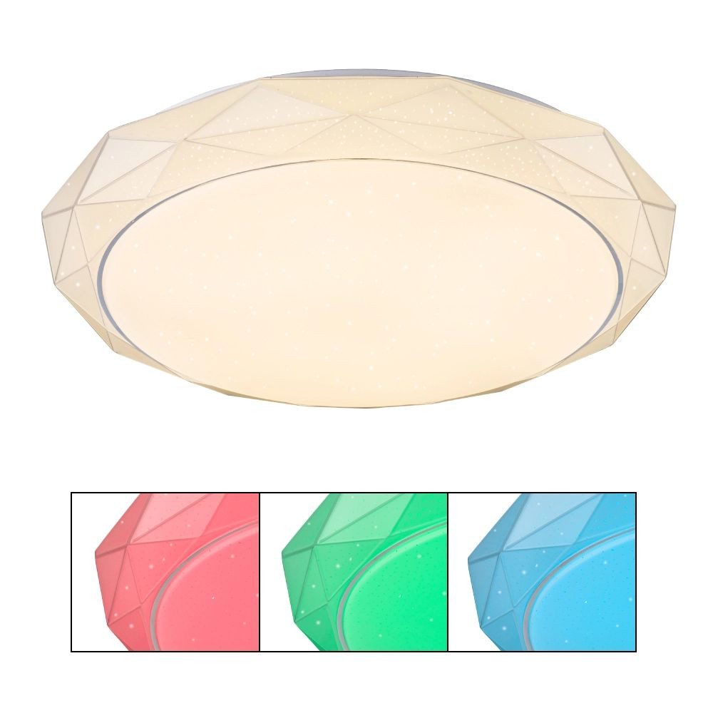 GLOBO LIGHTING LED Deckenleuchte ANDI, Dimmfunktion, Farbwechsel, Memoryfunktion, Nachtlichtfunktion, RGB, mehrere Helligkeitsstufen, LED fest integriert, warmweiß - kaltweiß, Farbwechsel Rot-Grün-Blau