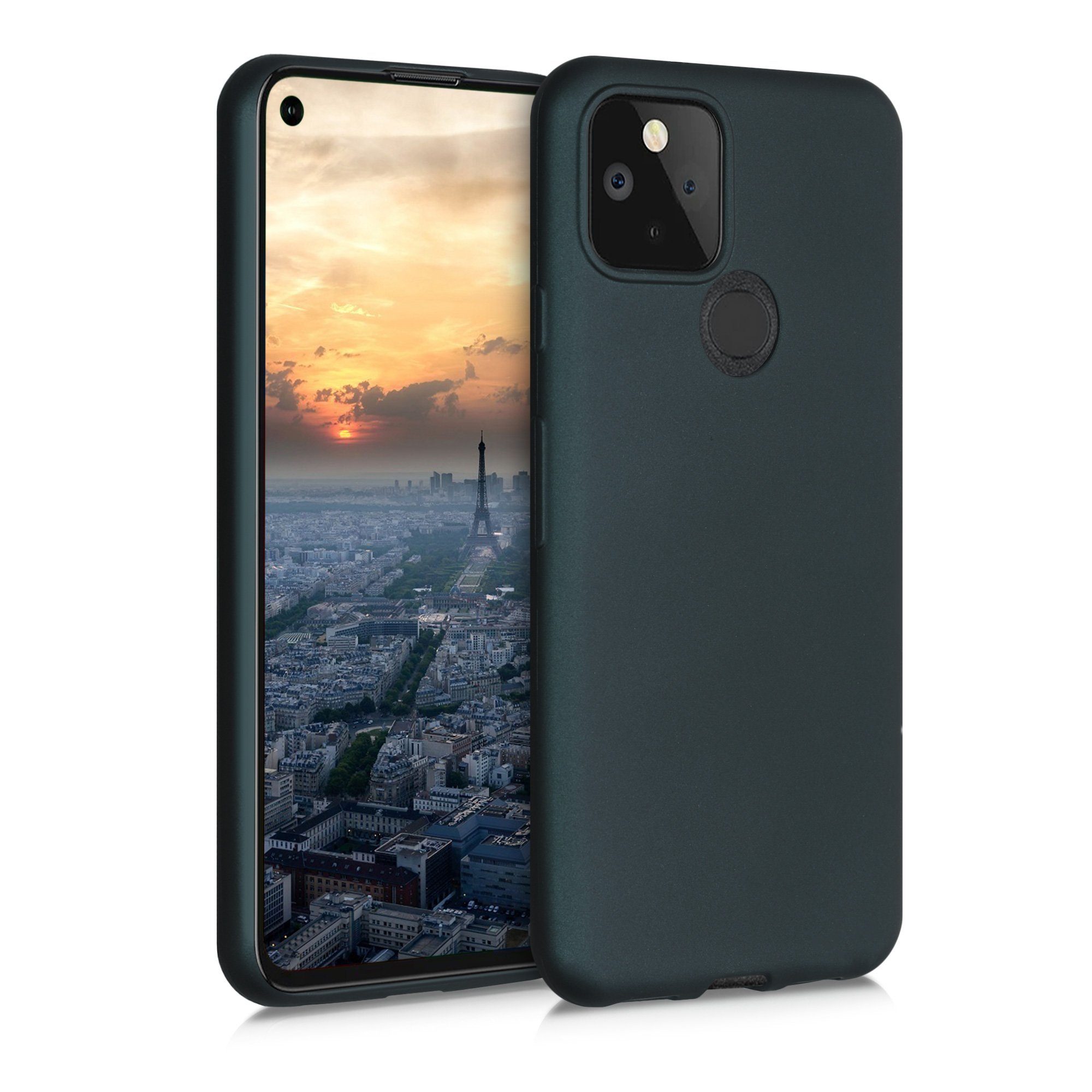 kwmobile Handyhülle Case für Google Pixel 5, Hülle Silikon metallisch schimmernd - Handyhülle Cover
