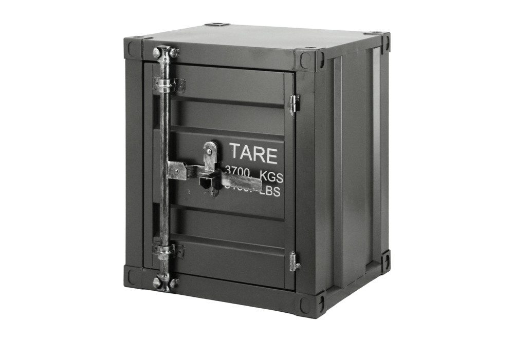 riess-ambiente Beistelltisch GLOBETROTTER 50cm anthrazit – Metall, Container-Look, montiert (Einzelartikel, 1-St), Nachtschrank mit Stauraum & Tür – ideal für S – Bild 2 von 5