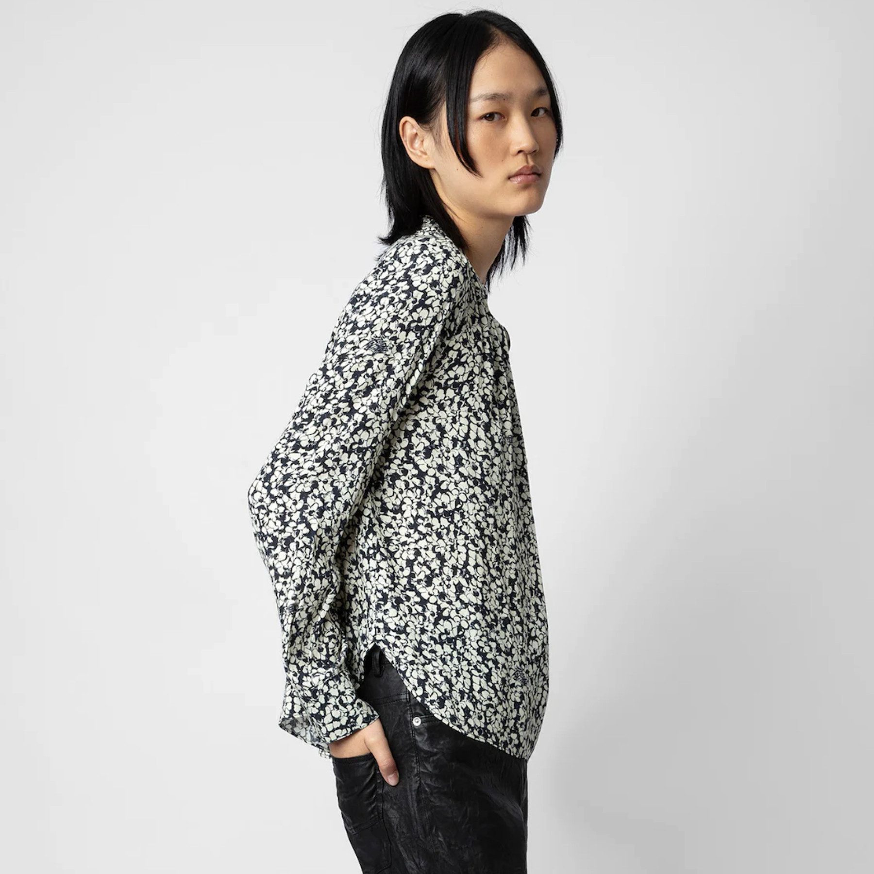 ZADIG & VOLTAIRE Langarmbluse ZADIG&VOLTAIRE Bluse TINK CREPE BICO FLOWERS aus Viskose - Beige