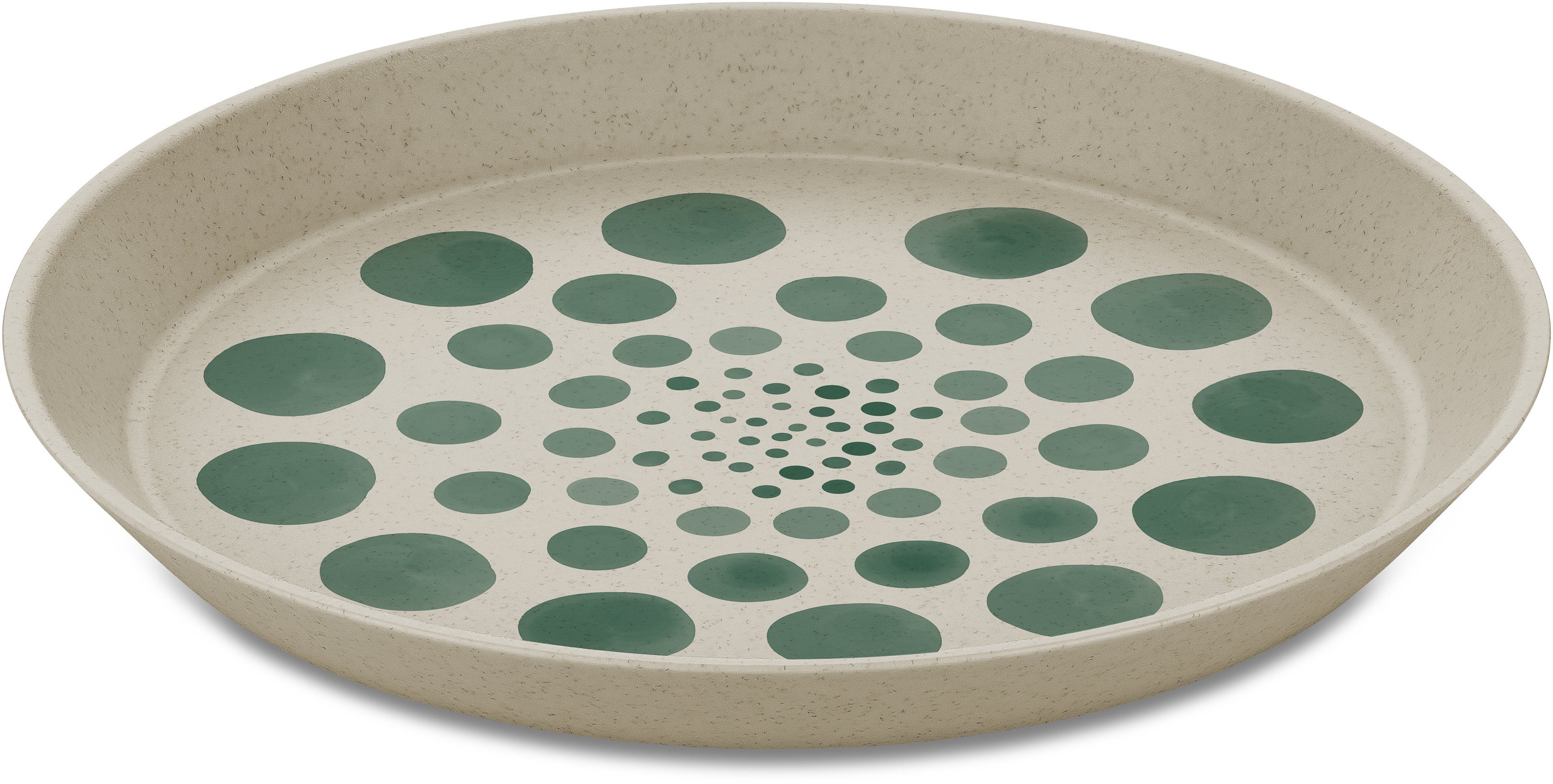 KOZIOL Десертная тарелка CONNECT MONSTERA DOTS, recycelbar + aus biozirkulärem Material, 20,5 cm