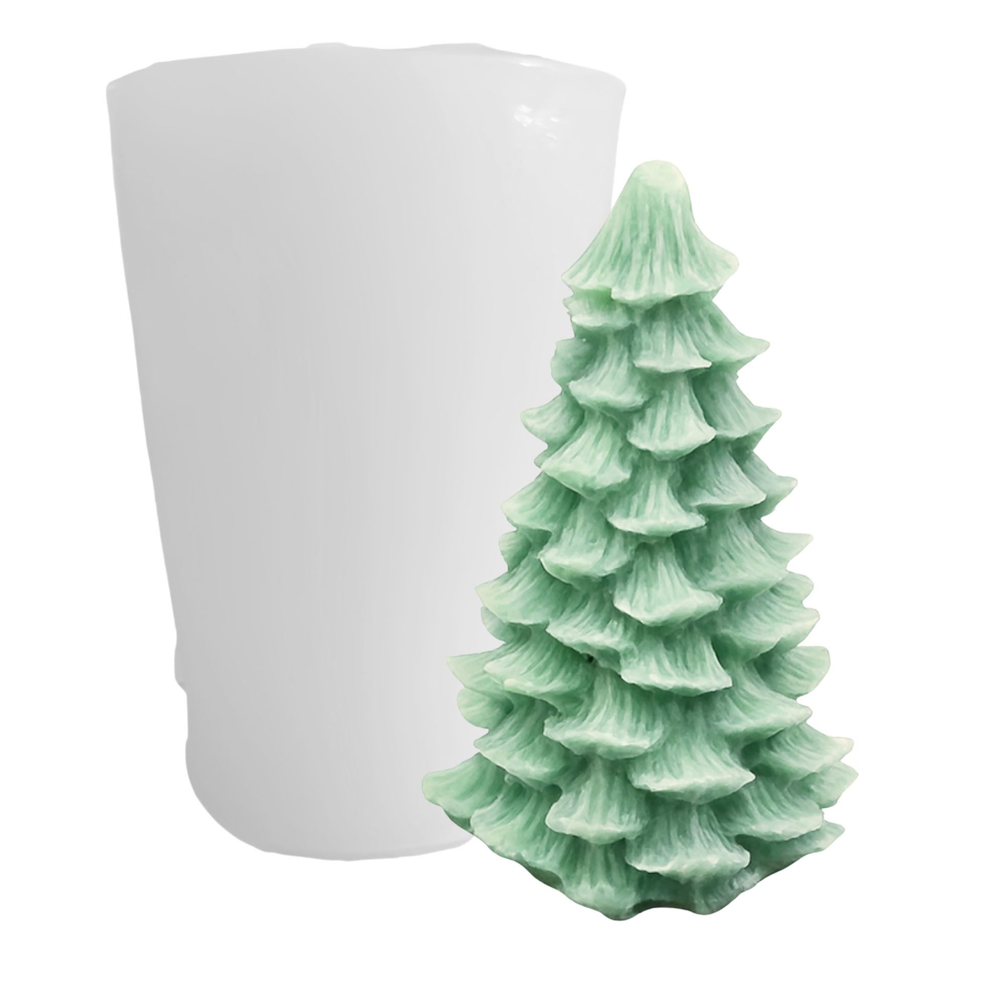 DistrEbution Silikonform Weihnachten, Kerzenform, Gießform aus Silikon, wiederverwendbare Form für Weihnachtskerzen