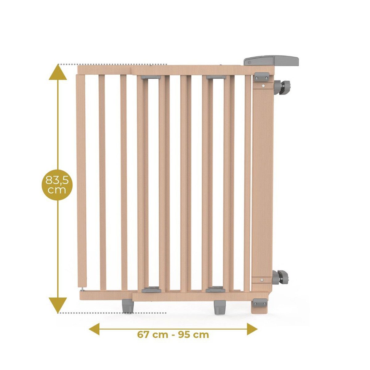 Geuther Treppenschutzgitter 2733 Holz 67-95cm, auch als Türschutzgitter verwendbar