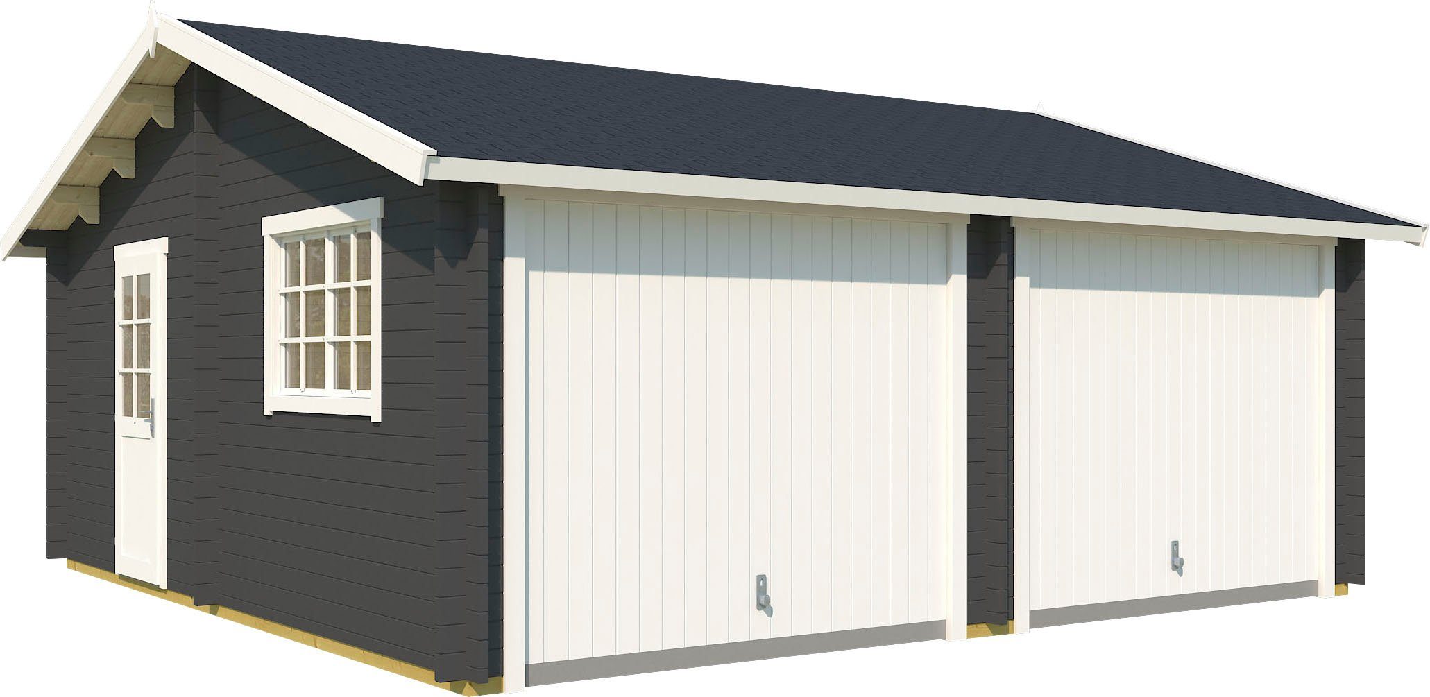 LASITA MAJA Garage Falkland (Set, Für 2 Fahrzeuge geeignet), Garage + 2 Schwingtoren