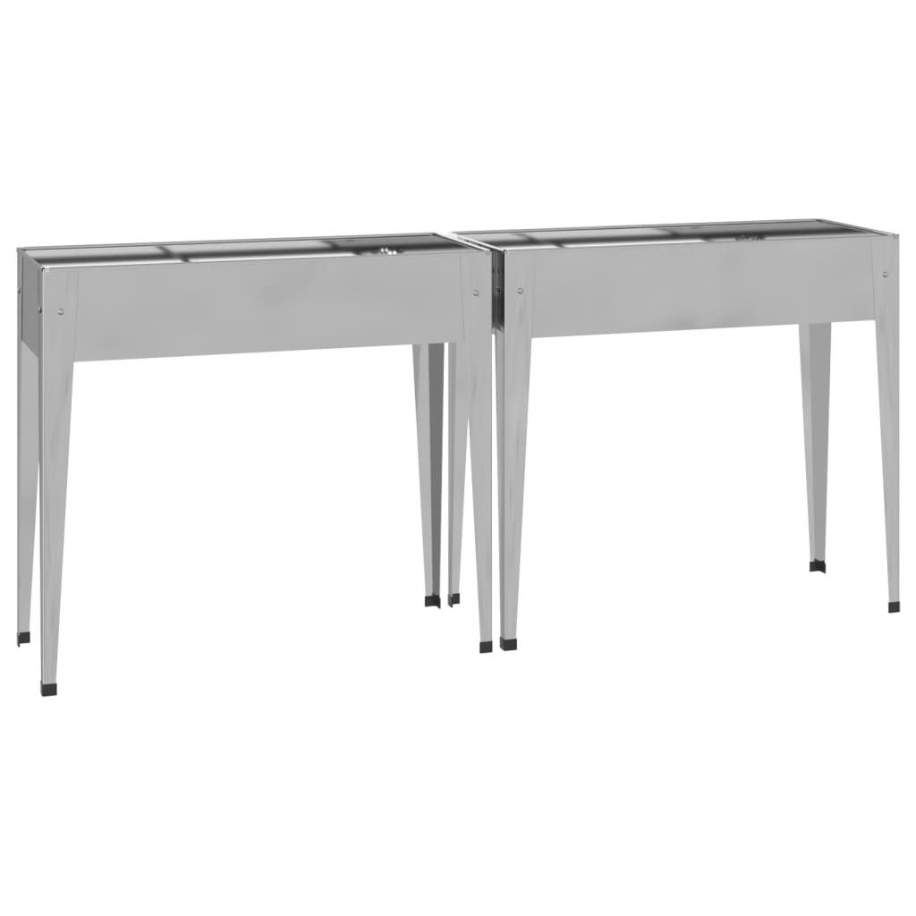 vidaXL Blumentopf Pflanzkübel 2 Stk. Verzinkter Stahl (2 St)