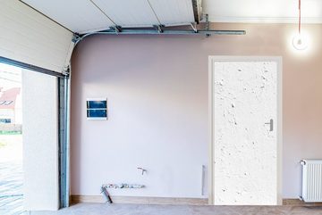 MuchoWow Türtapete Wand - Weiß - Farbe, Matt, bedruckt, (1 St), Fototapete für Tür, Türaufkleber, 75x205 cm