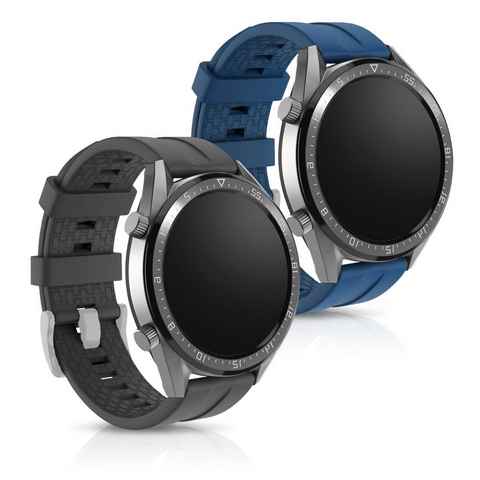 kwmobile Uhrenarmband 2x Sportarmband für Huawei Watch GT (46mm), Armband TPU Silikon Set Fitnesstracker