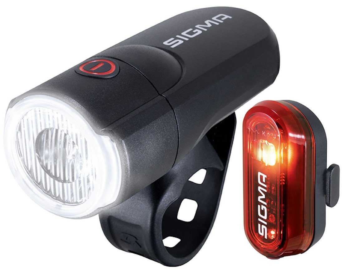 SIGMA SPORT Fahrradbeleuchtung Aura 30 Curve Set 15970 Fahrradlampen Set Leuchtstärke 30 Lux StVZO