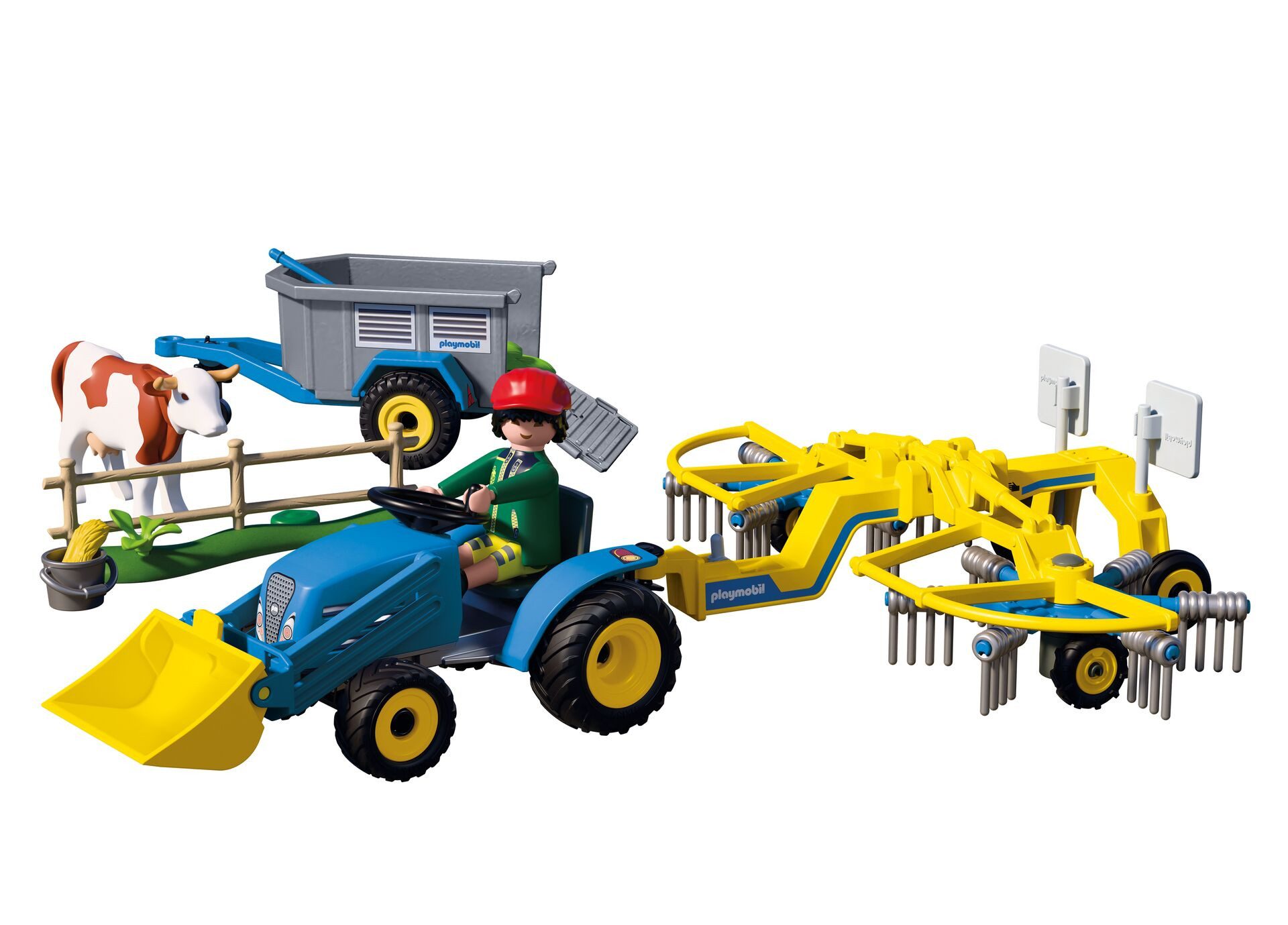 Playmobil® Kleiner Traktor mit Heuschwader (72163), Country Konstruktions-Spielset, Made in Europe