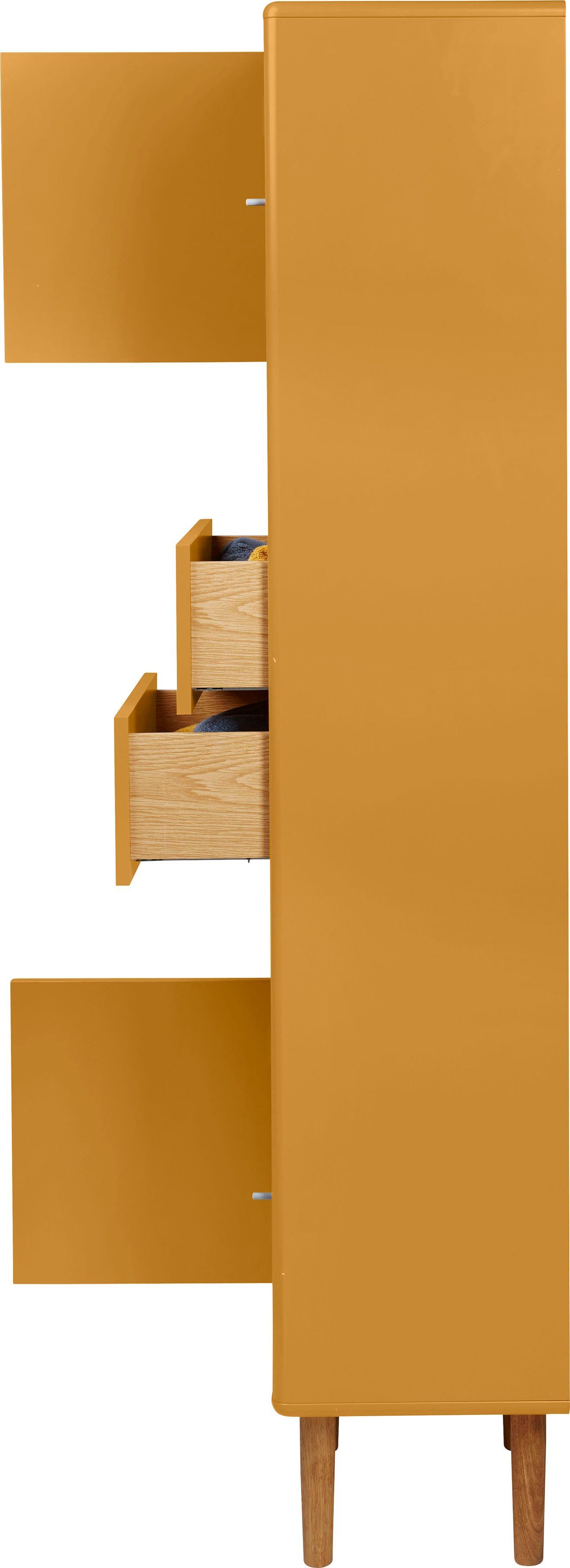 TOM TAILOR HOME Hochschrank Türen mit mustard Push-to-Open,Füße & mit Eiche, cm 2 Breite COLOR 2 BATH Schubladen, 40