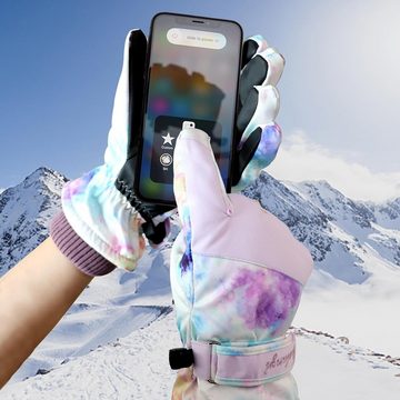 Skihandschuhe Skihandschuhe Touchscreen Winterhandschuh Wasserdicht Damen Lecylanker