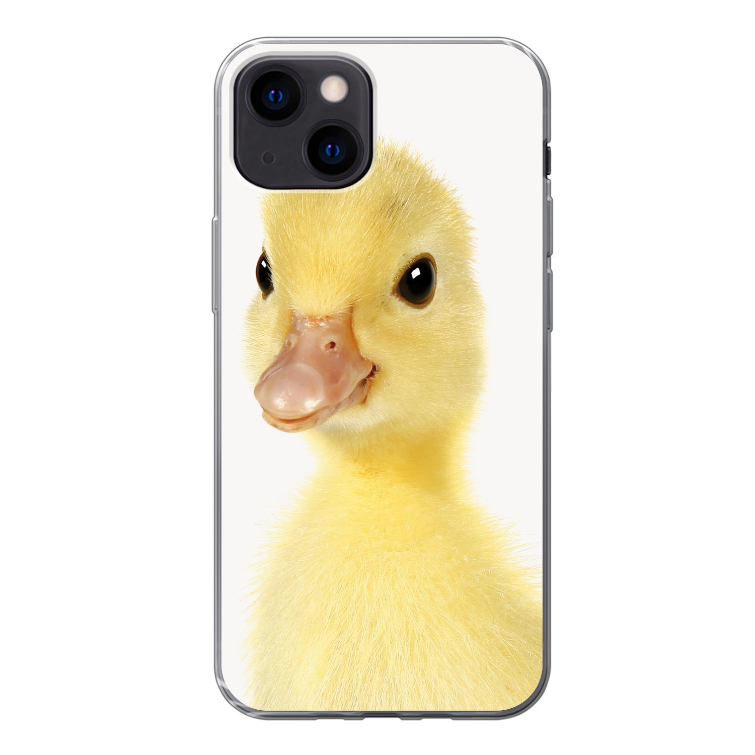 MuchoWow Handyhülle für Apple iPhone 13 mini Ente - Küken - Süß - Kinder - Mädchen - Junge, Smartphone-Bumper, Print, Handy Schutzhülle Dünn