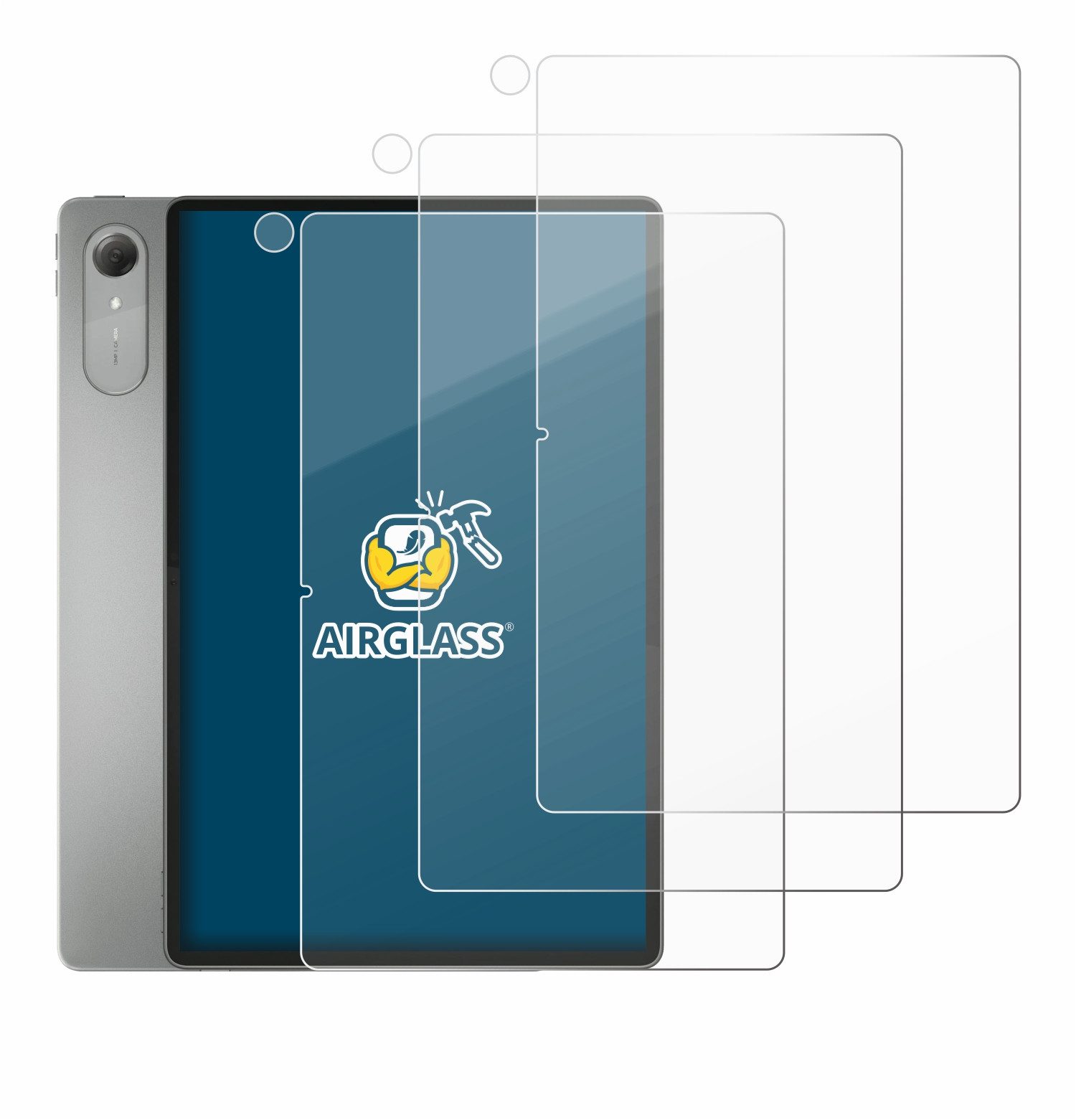 BROTECT Displayschutzglas Folie für Lenovo Idea Tab Pro Gen 2 13" (Display+Kamera), 3 Stück, Schutzfolie Glas Panzer Display Schutz klar