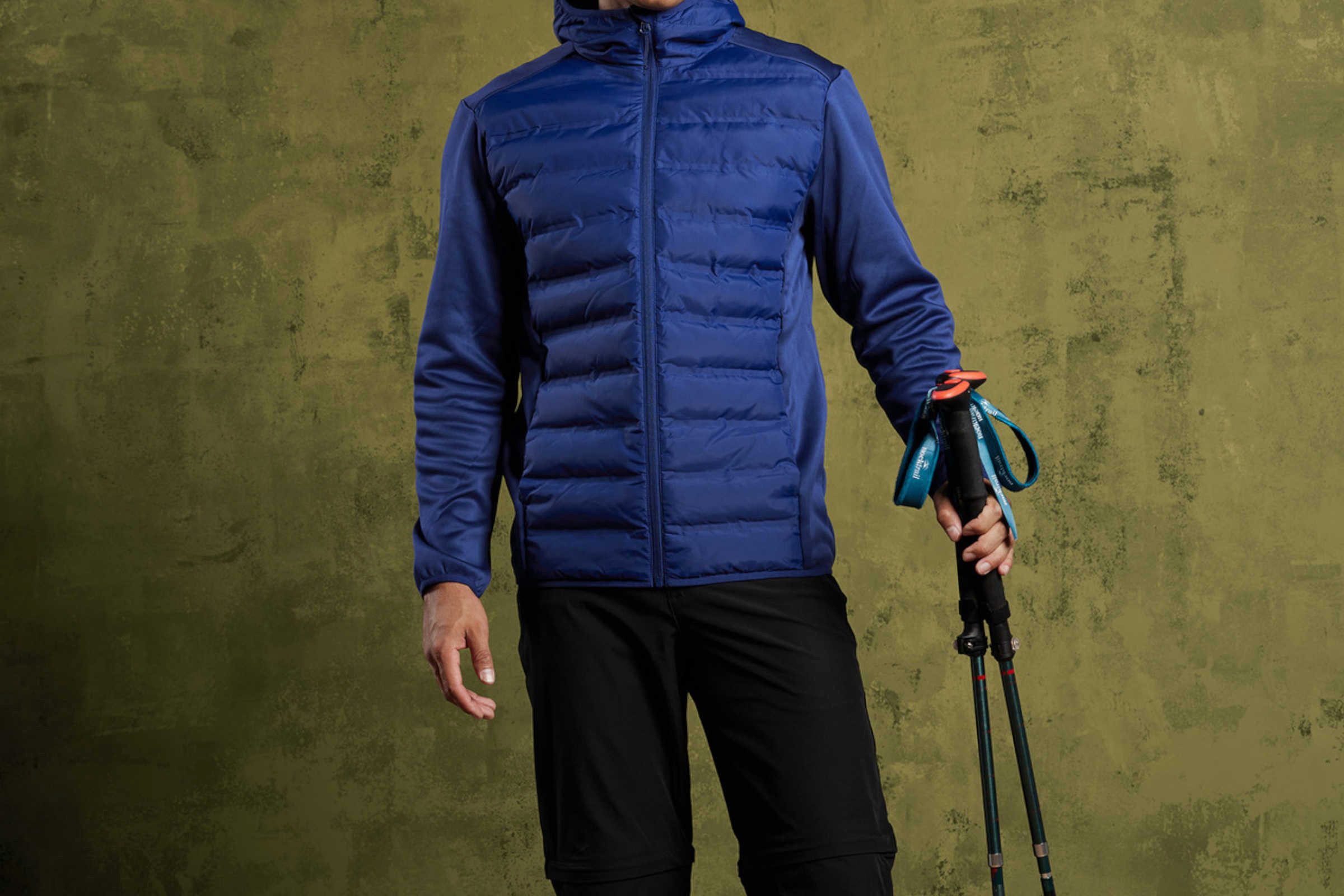 crivit Hybridjacke Herren Hybridjacke Kapuze wasserabweisend wasserabweisendes Obermaterial