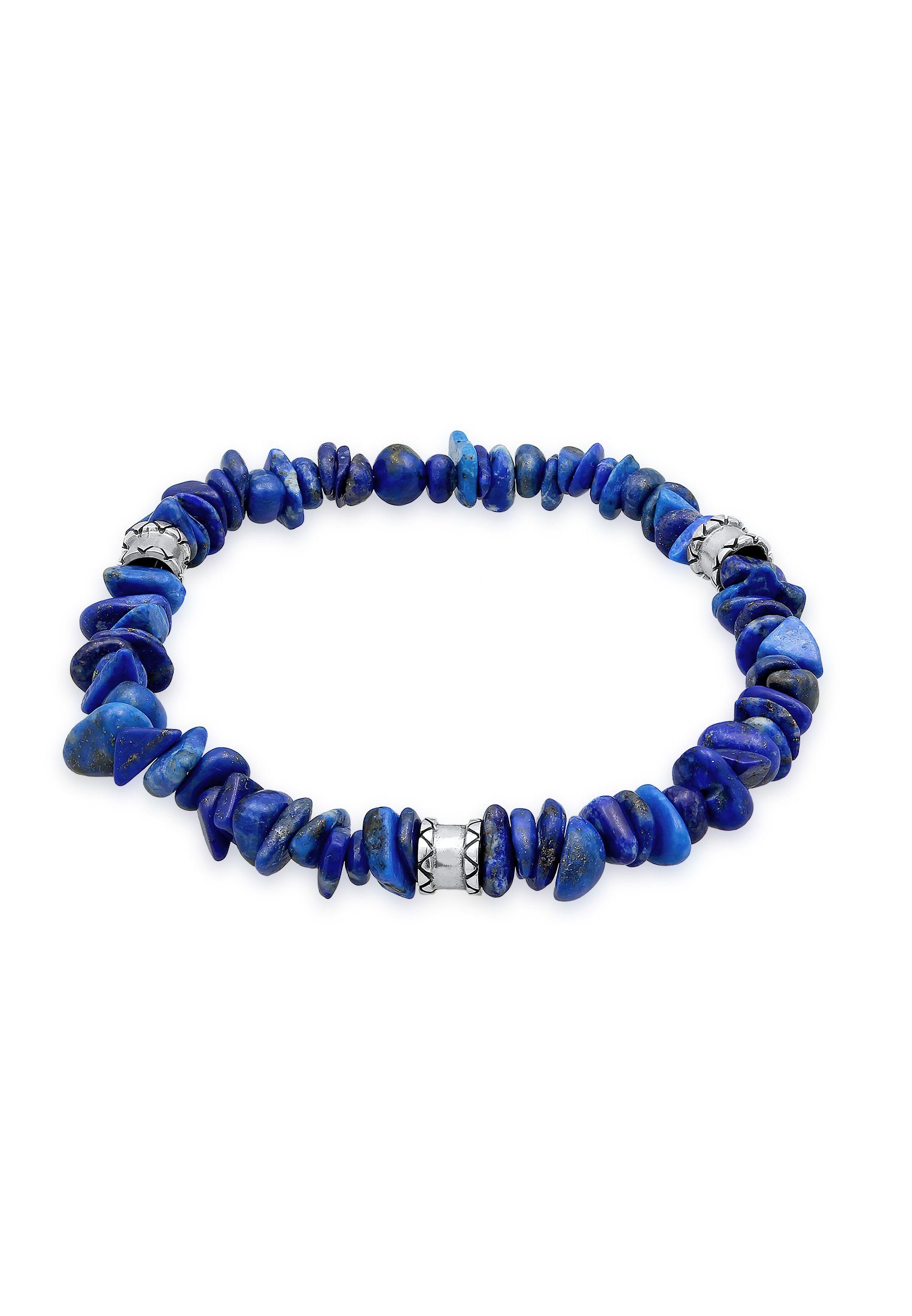 Kuzzoi Bead-Armband-Set Herren Lapis Lazuli Vintage Silber Bead 925