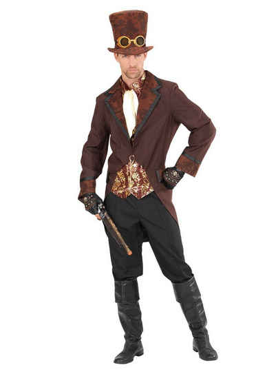 Widdmann Kostüm Steampunk Abenteurer, Viktorianisches Steampunk-Outfit für Herren