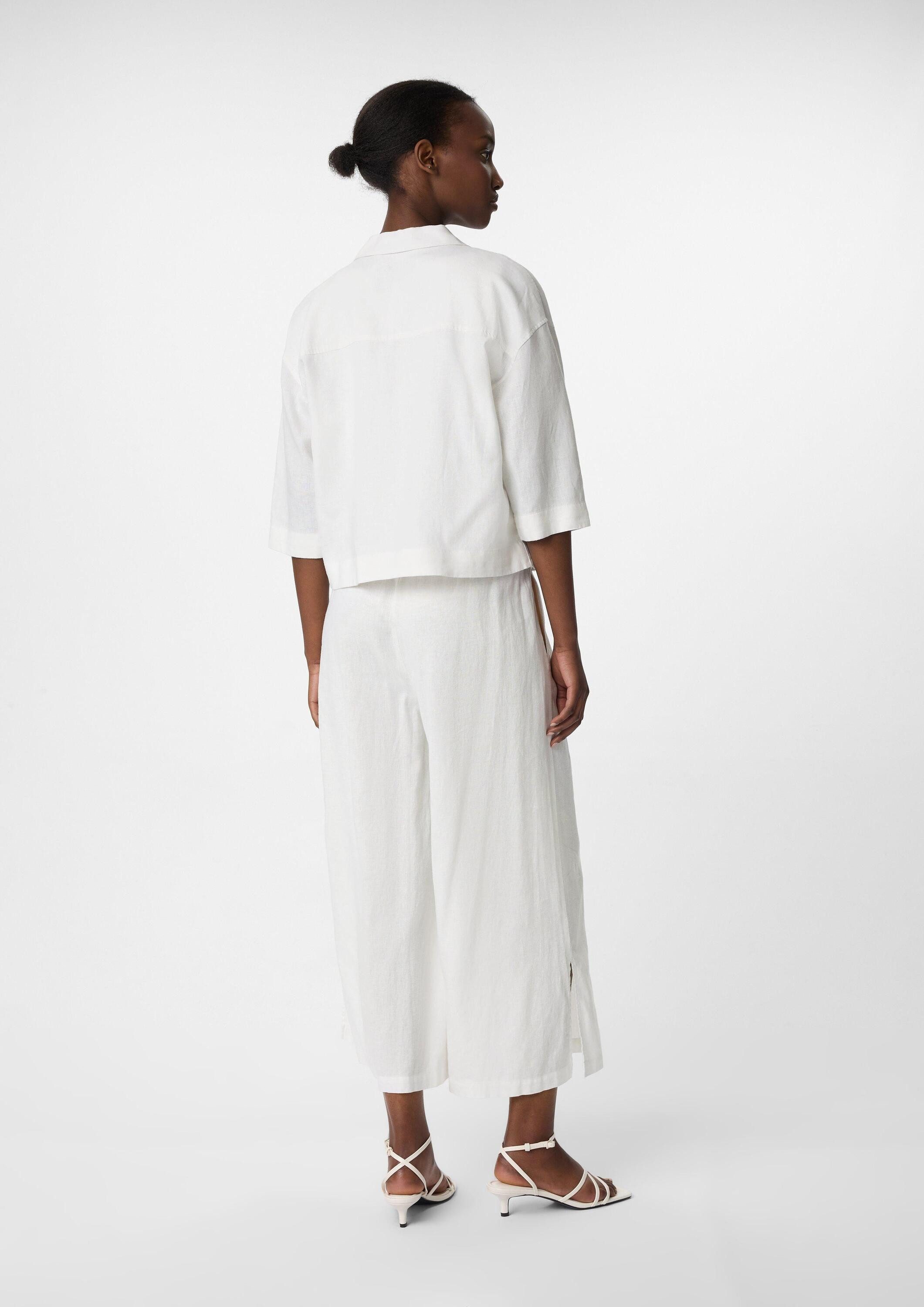 comma Funktionsjacke Indoor-Jacke Kurze Leinemix-Hemdjacke mit 3/4-Ärmeln