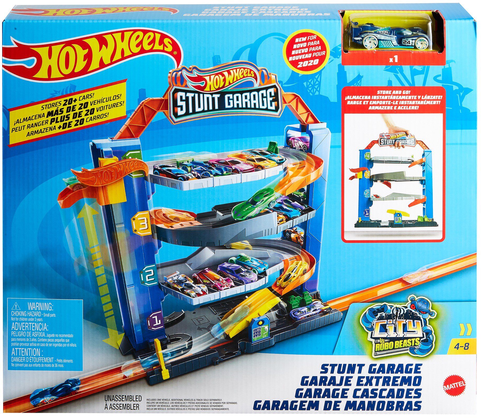 Mattel® Hot Wheels Spiel-Parkgarage Stunt-Garage Spielzeugauto Parkhaus, inklusive 1 Spielset