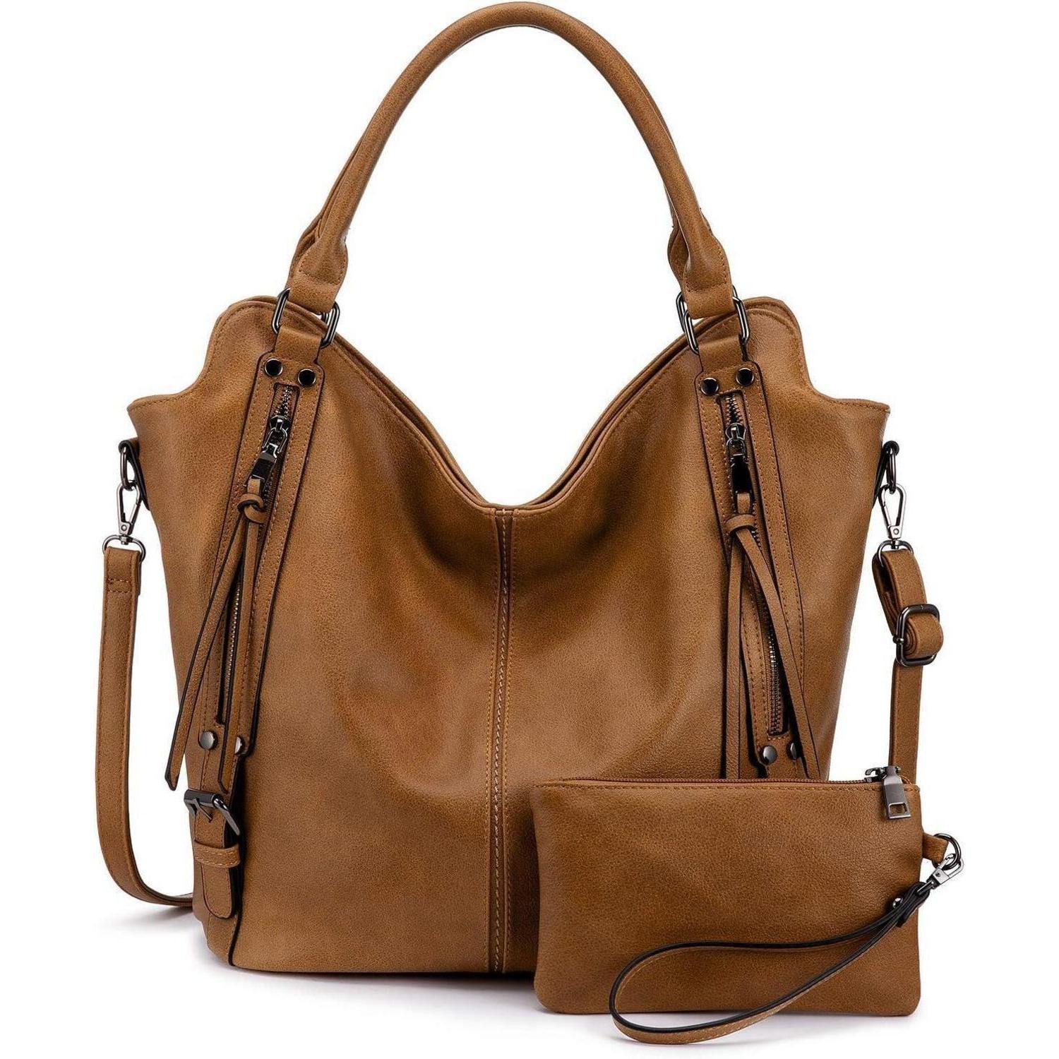 Handtasche Damen Handtasche Set Leder Shopper Schultertasche Hobo Geldbörse Reise