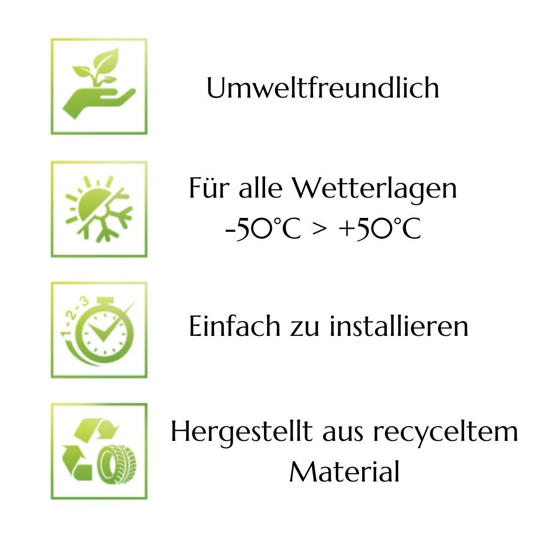 Bodenbelag Schwarz Klickfliese nm_trade Frostbeständig Komplettbausatz Rutschfeste Mosaikfliesen Stück, 6 Balkonfliesen Terrassen