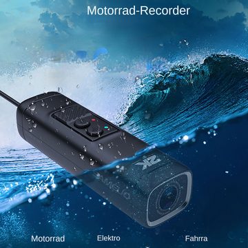 yozhiqu Motorrad- und Fahrrad-wasserdichte Action-Kamera,Outdoor-Action-Kamera Dashcam (WiFi, Radfahrt-Recorder, Auto-Armaturenbrettkamera DVR, 2K)