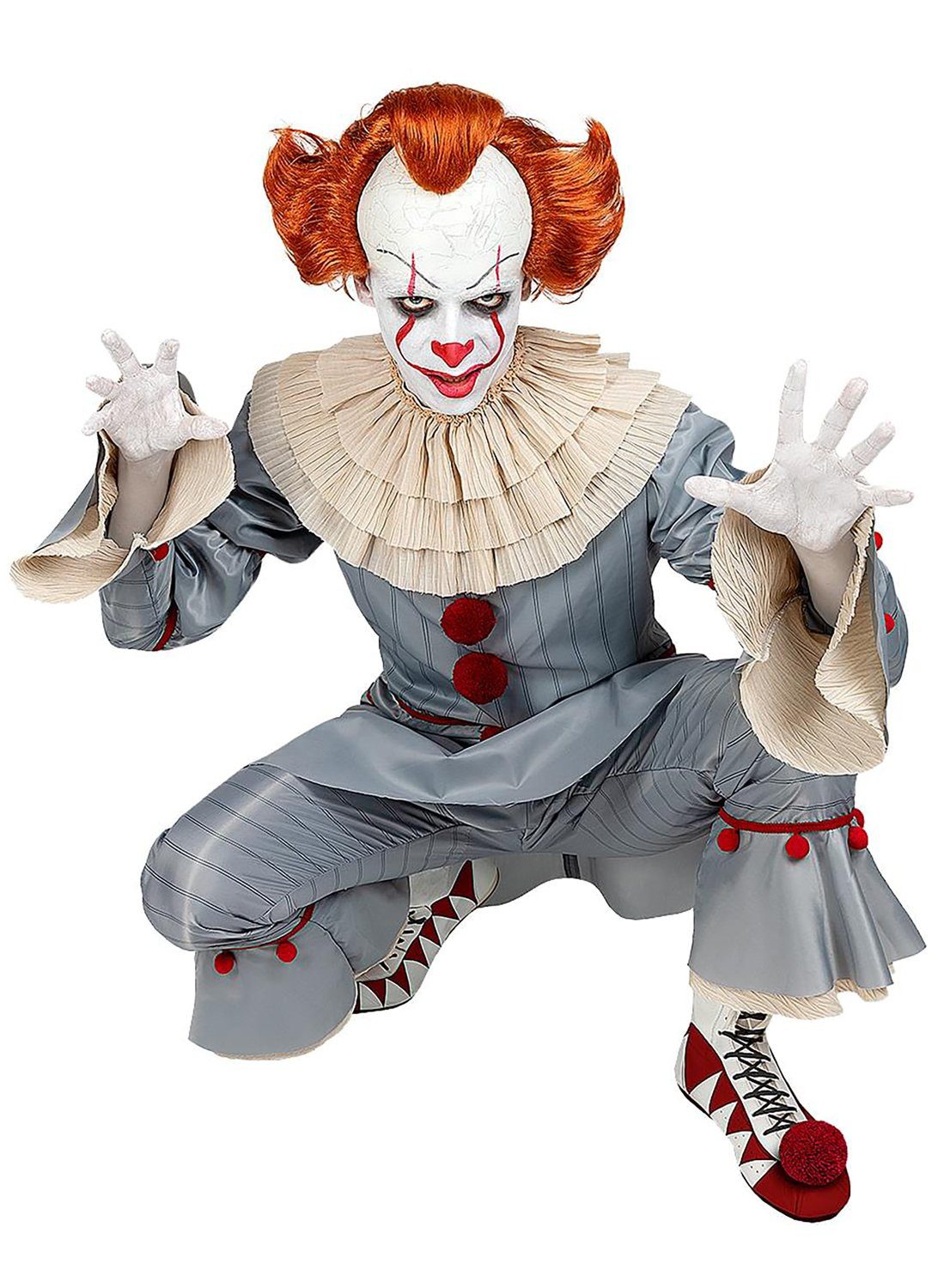 Funidelia Clown-Kostüm ES Kap. 2 Pennywise Kostüm Halloween Kostüm Herren, Offizielles Kostüm der Neuauflage des Horrorfilms 'It' von Stephen Ki
