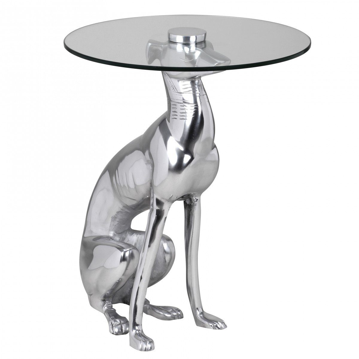 Wohnling Beistelltisch Design Deko Beistelltisch Figur DOG aus Aluminium Farbe