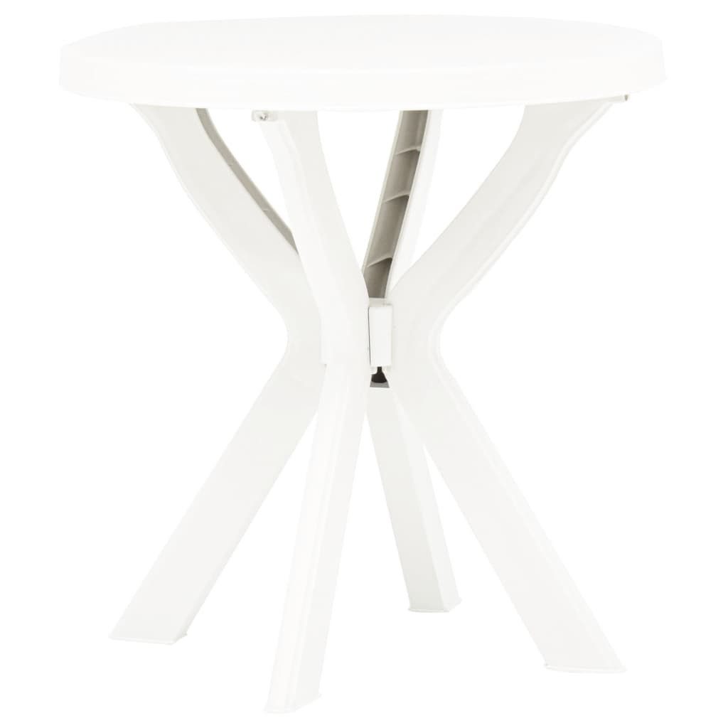 furnicato Gartentisch Weißer aus Kunststoff 70 x 72 cm (1-St), Witterungsbeständiger Outdoor-Tisch ohne Montageaufwand für Balkone