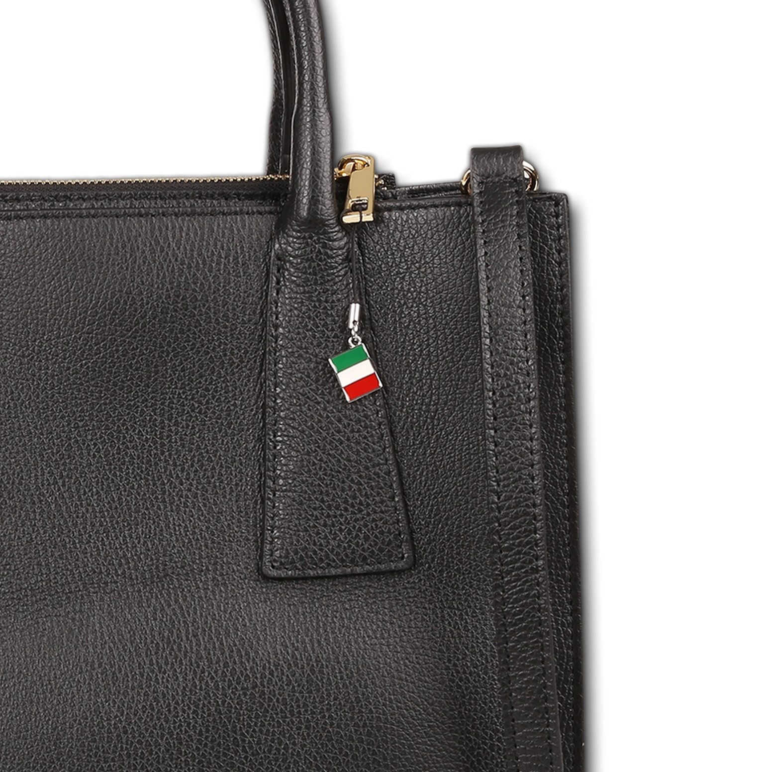 FLORENCE Handtasche Florence Damen Handtasche Leder Tasche (Handtasche), Damen Handtasche Leder, schwarz ca. 32cm x 27cm hoch