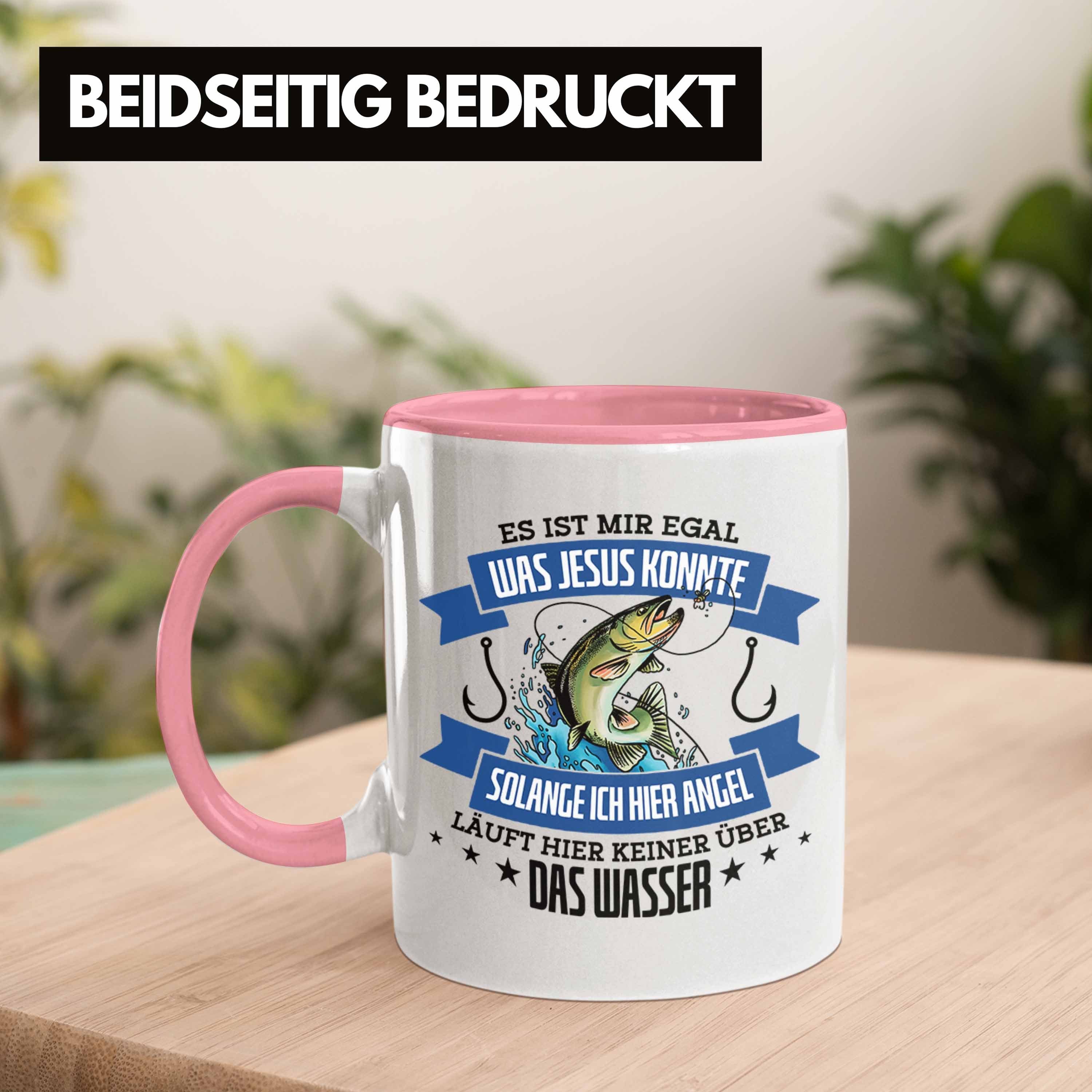 Lustiger Geschenkidee Rosa Tasse Lustige Angler Tasse für Spruch Trendation