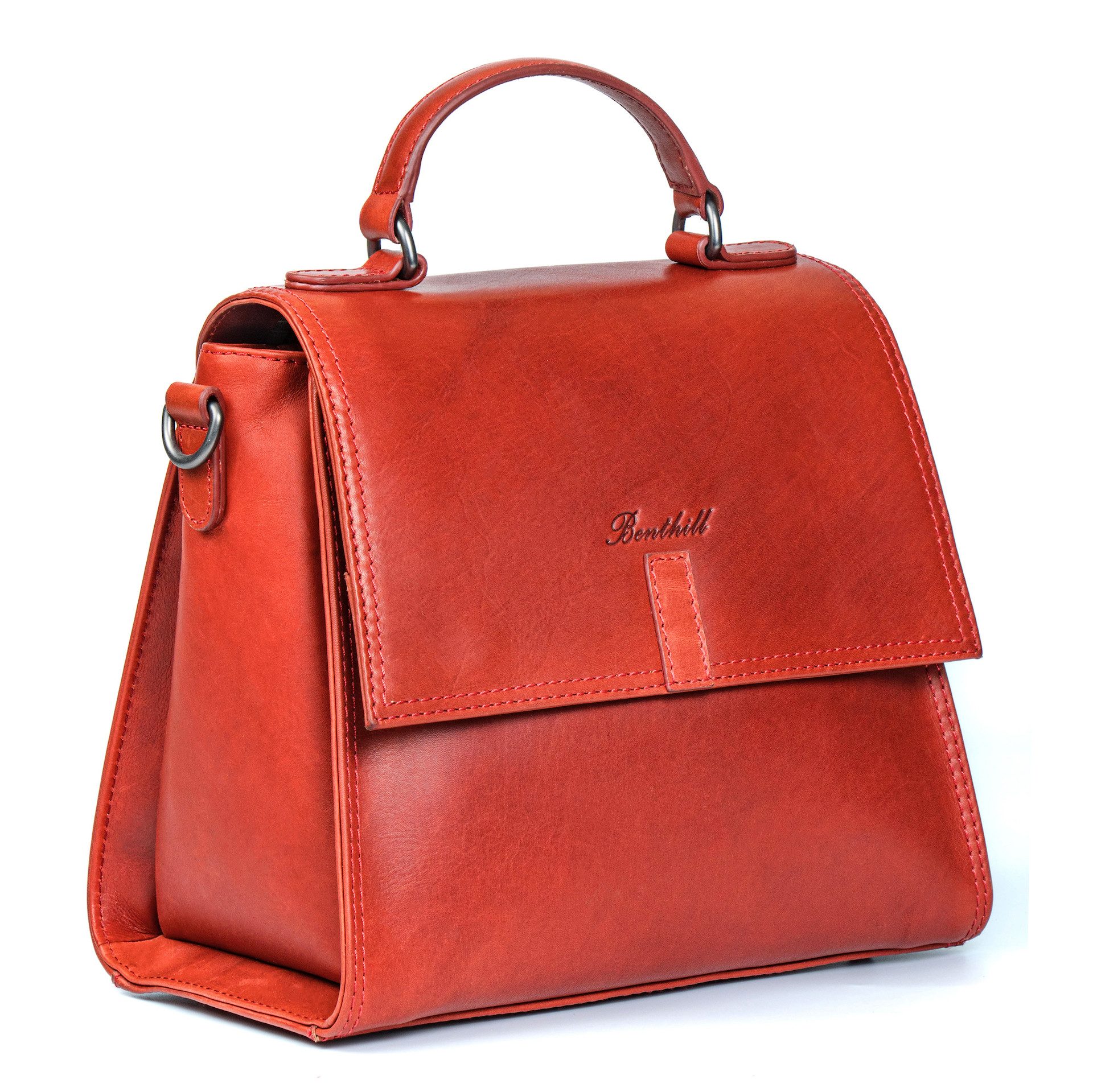 Benthill Henkeltasche Damen Echt Leder Henkeltasche Kleine Tasche Frauen Handtasche Bag, Reißverschlussfach