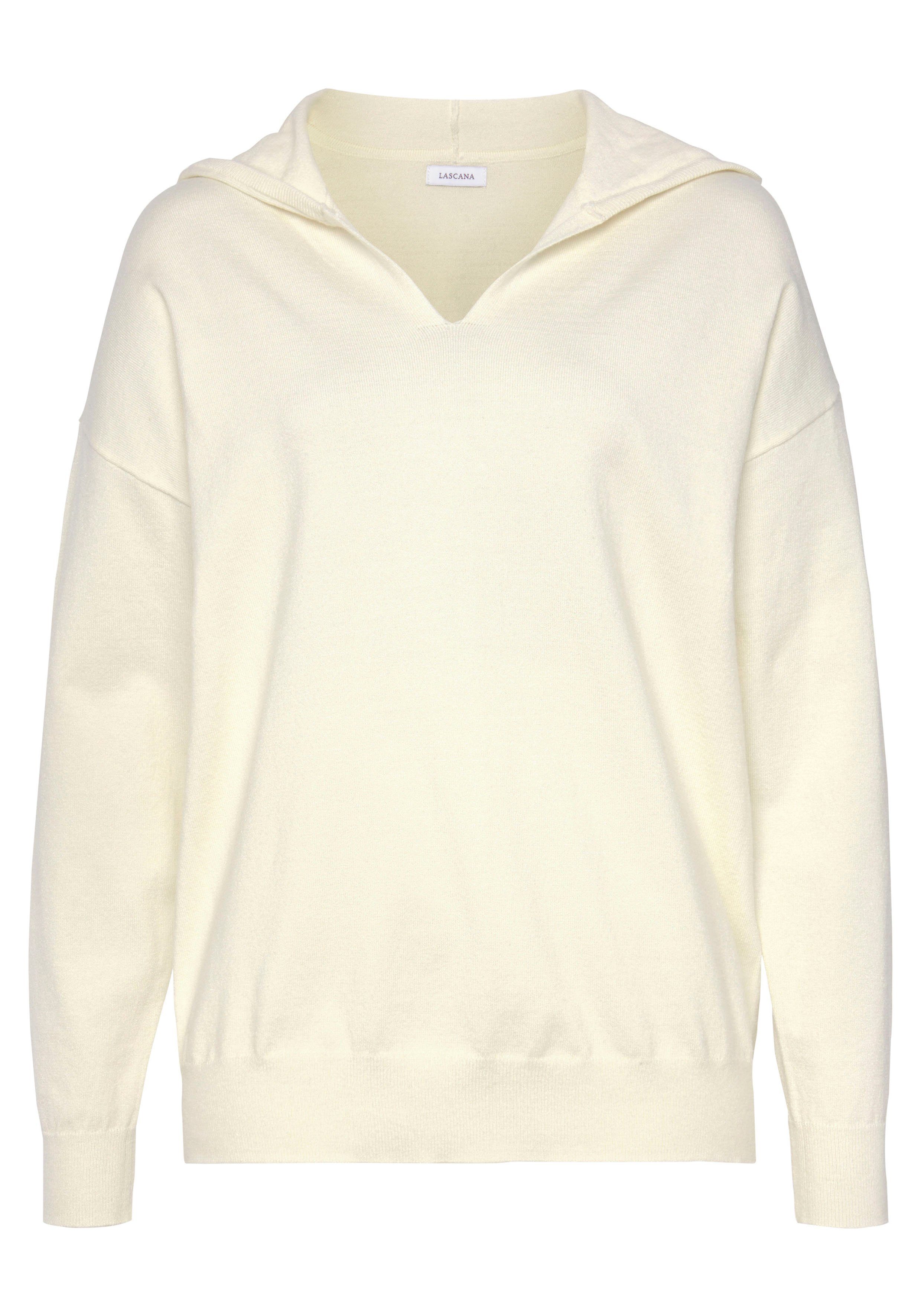 LASCANA Strickpullover, Kapuzensweatshirt aus weicher Viskosemischung, Loun günstig online kaufen