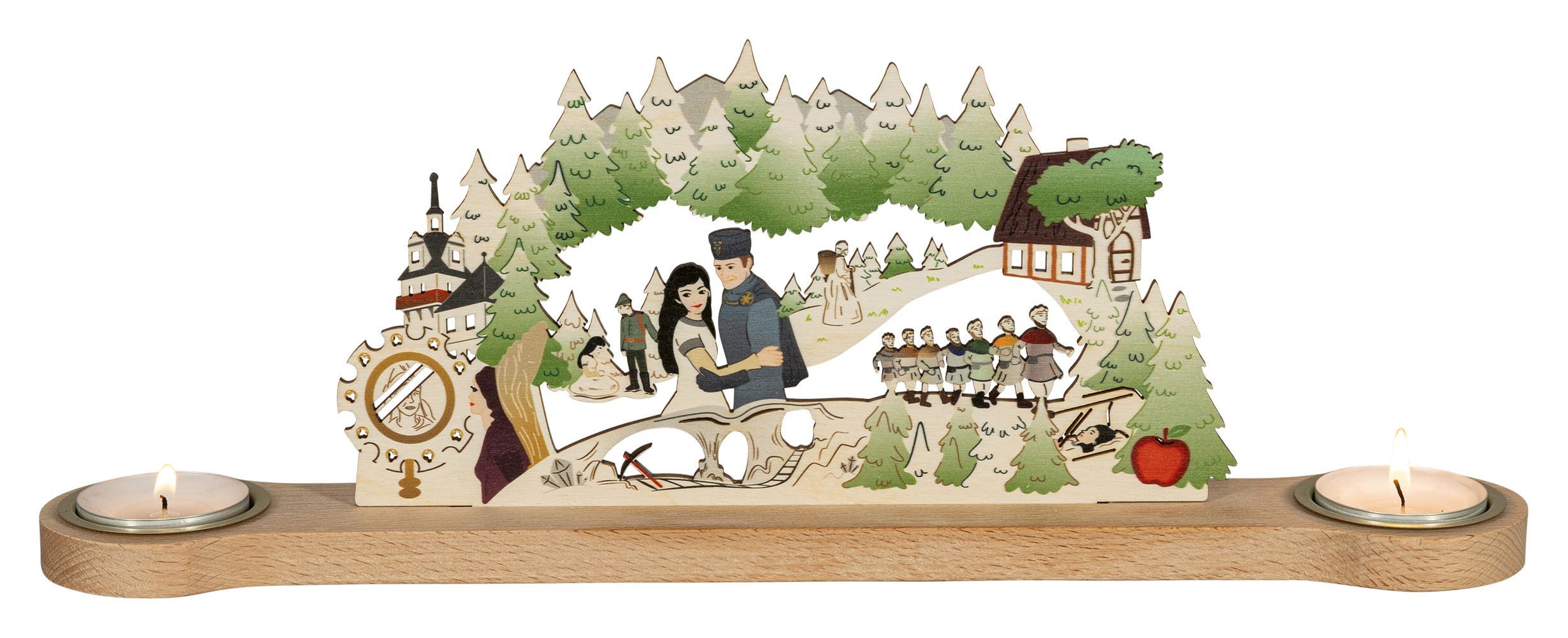 Saico GmbH Seiffen Lichterbogen Lichterbogen Mini-Lichterbogen "DEFA-Schneewittchen" bunt mit