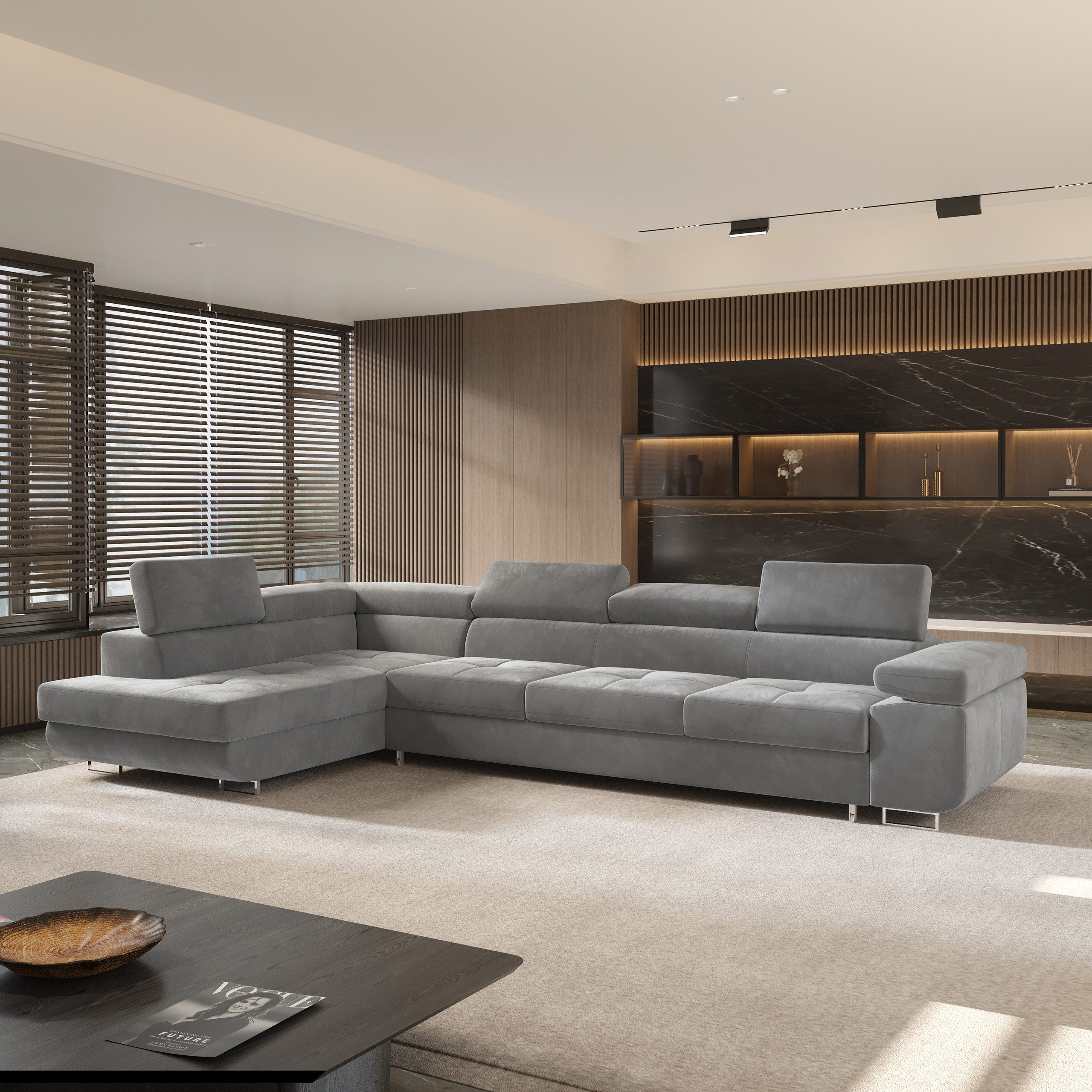 Masseno Ecksofa VICENTE mit Schlaffunktion L-Form, Sofa mit Bettkasten günstig online kaufen