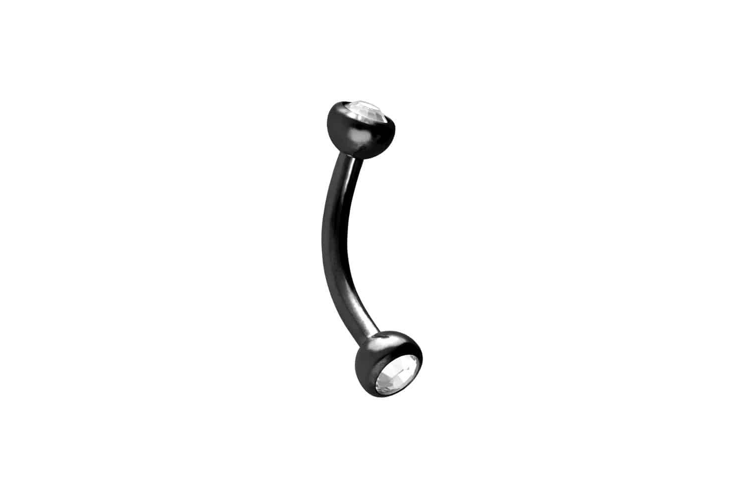 PIERCINGLINE Bauchnabelpiercing Chirurgenstahl Banane ZWEI KRISTALLE günstig online kaufen