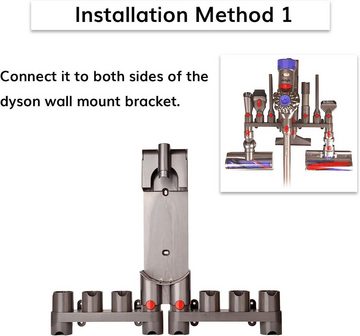 autolock Staubsaugerzubehörtasche Wandhalterung Zubehörhalter für Dyson V7 V8 V10 V11 V15 (Dyson V15 V7 V8 V10 V11 SV10 SV11 Staubsaugerzubehör, 22-tlg., 2 * Zubehörhalter für Dyson (linke und rechte Seite), Mit 10 Steckdosen können Sie Ihre Dyson-Anhänge einfach organisieren.