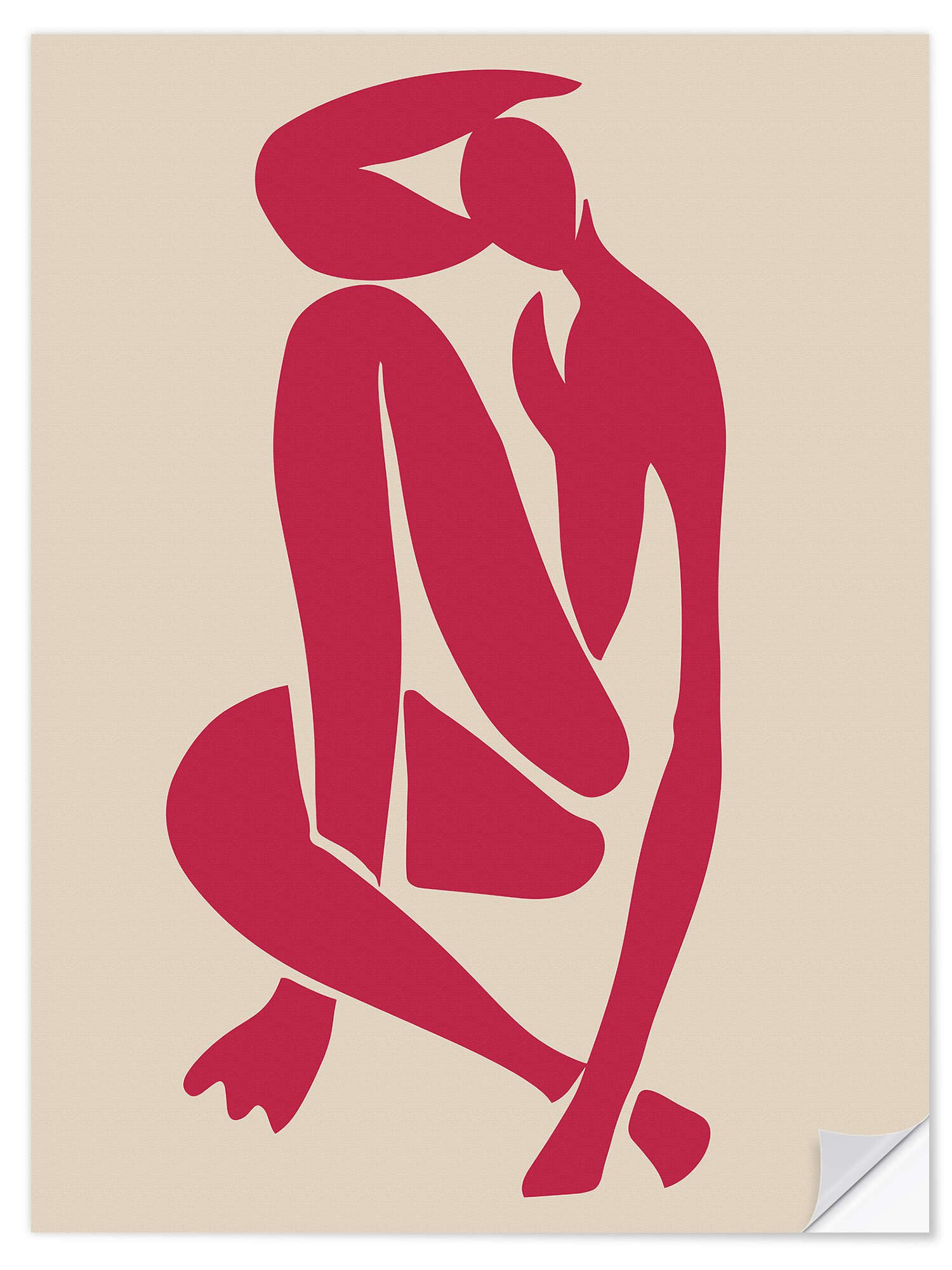 Posterlounge Wandfolie Matisse Inspired Art, Viva Magenta Matisse Figurine II, Viva Magenta Living Grafikdesign