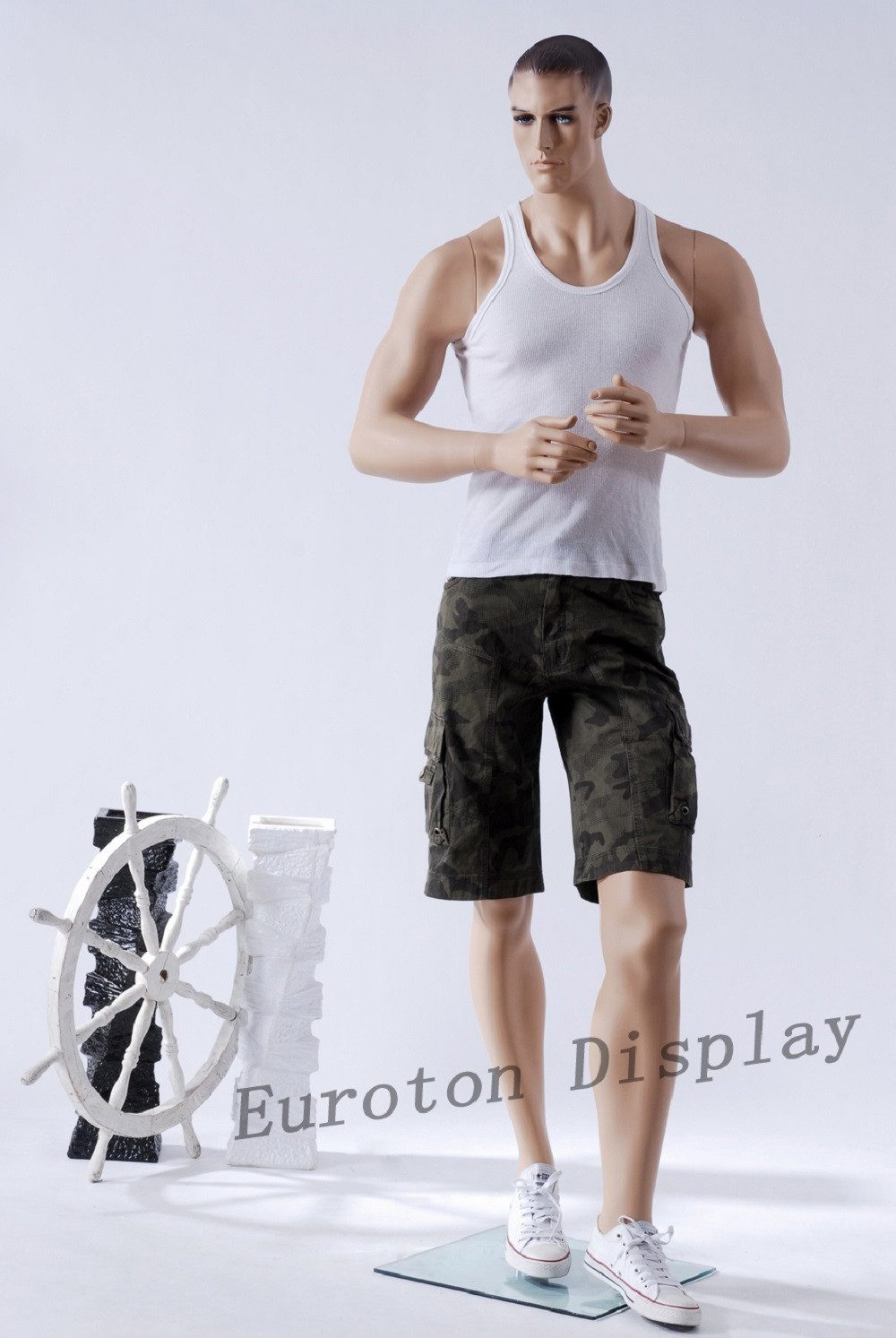 Eurohandisplay Schneiderpuppe Schaufensterpuppe Mann Beige sitzend stehend neu, Nicht zutreffend