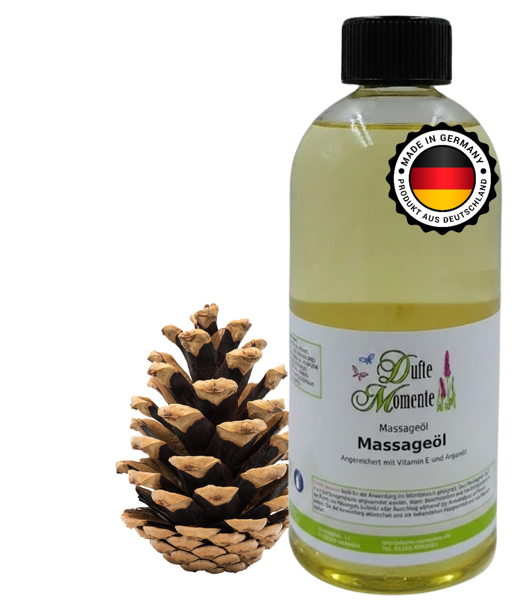Dufte Momente Massageöl Latschenkiefer 250ml - 3 L, hochwertige Pflanzenöle als Basis, vegan und ohne Tierversuche